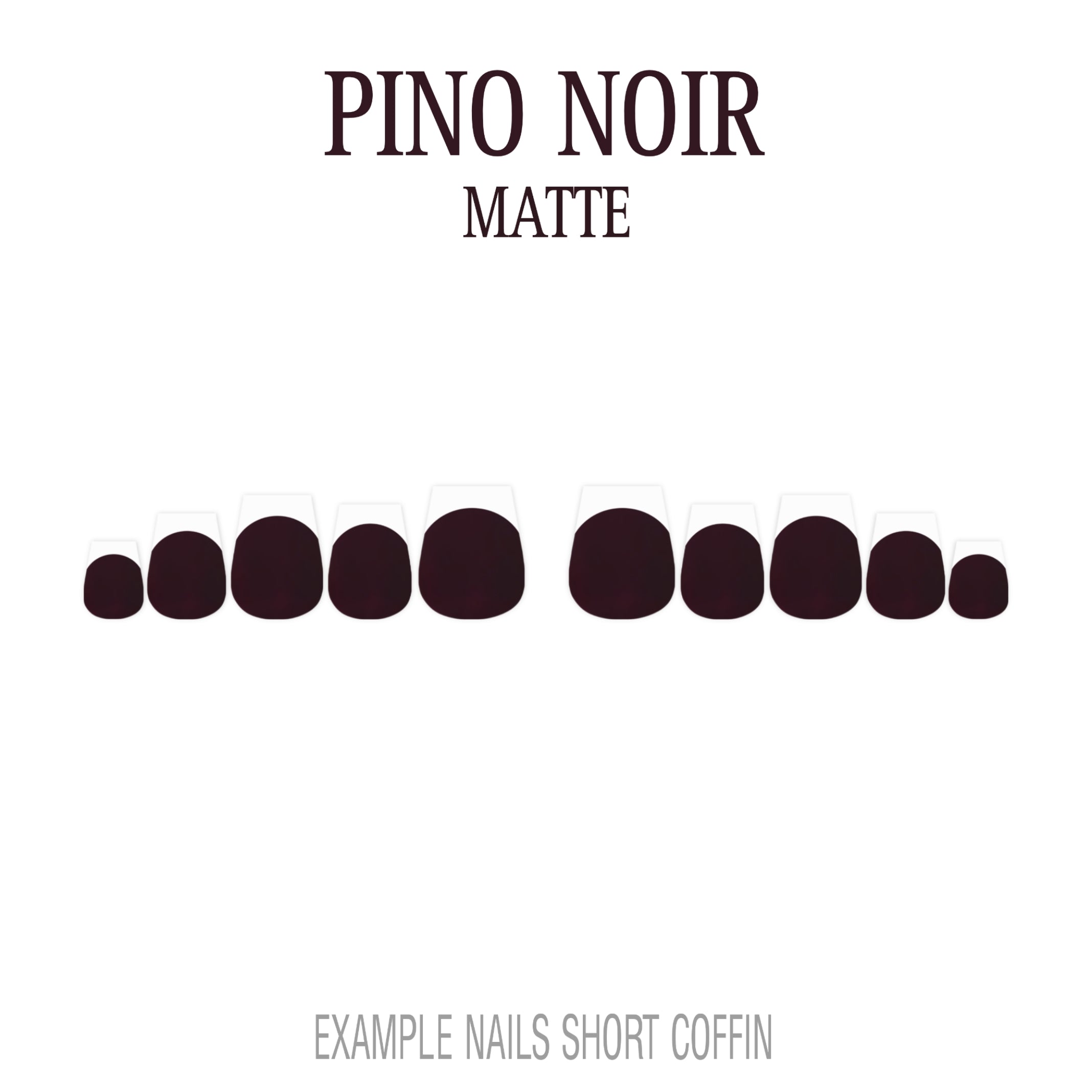 Pinot Noir burgundy French tip press-on nails