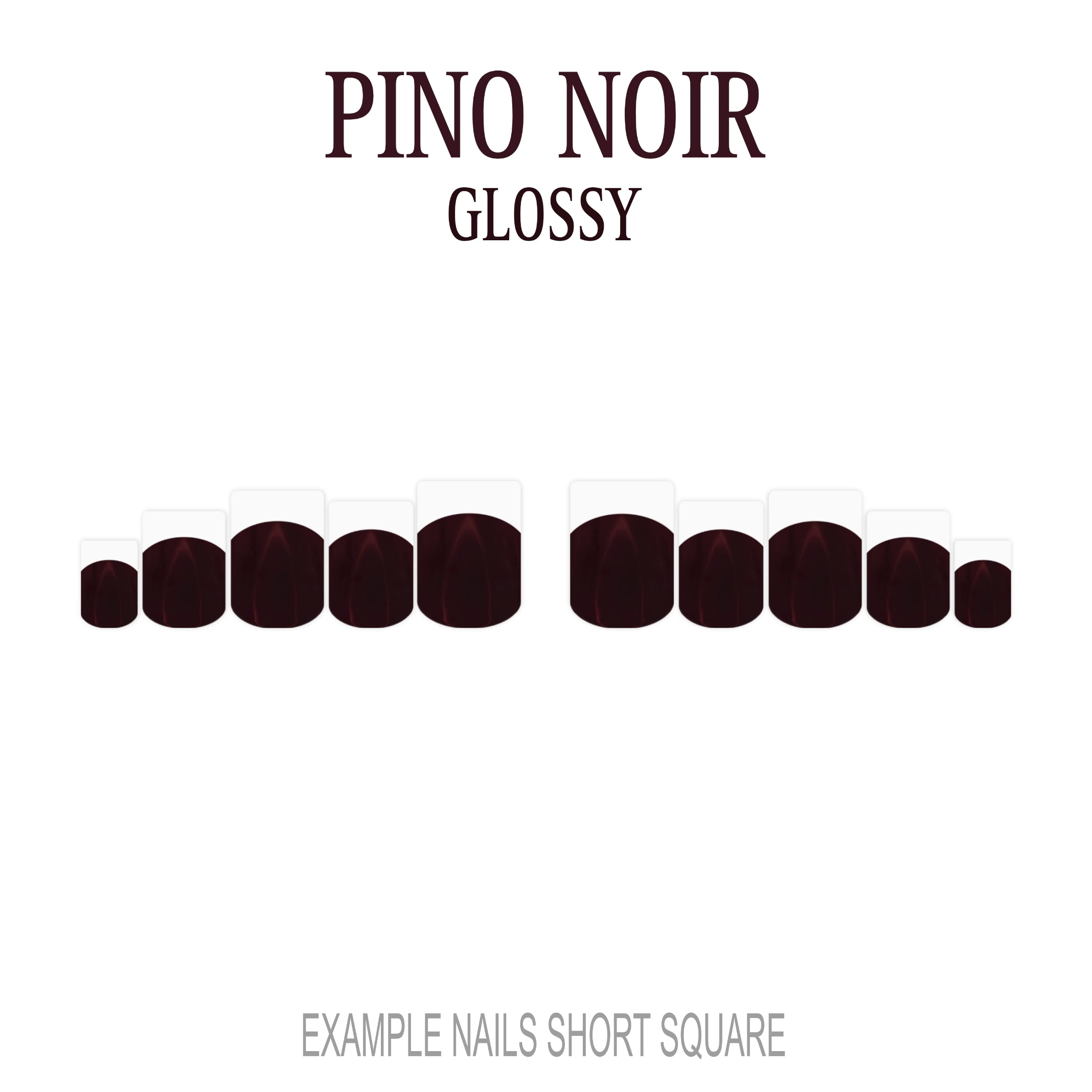 Pinot Noir burgundy French tip press-on nails
