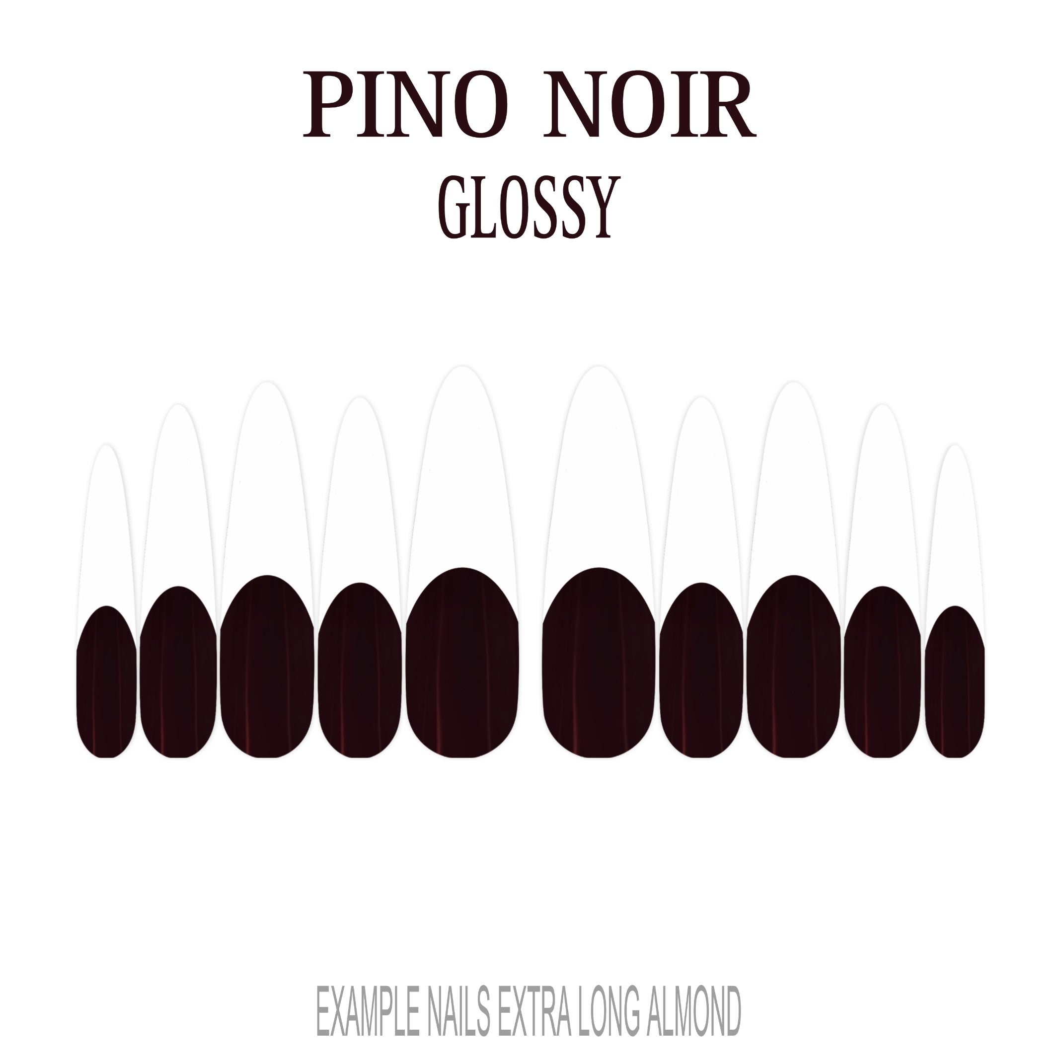 Pinot Noir burgundy French tip press-on nails