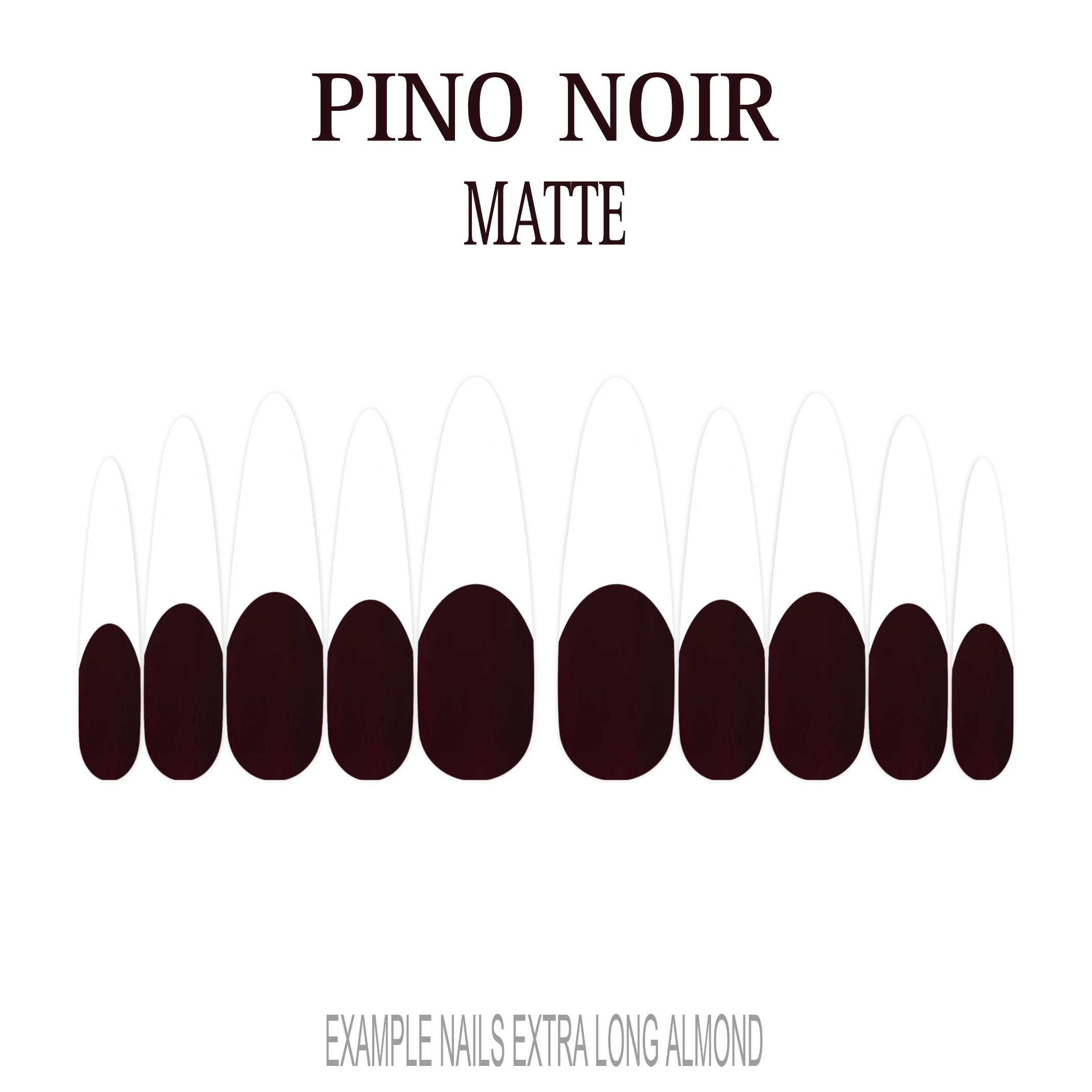 Pinot Noir burgundy French tip press-on nails