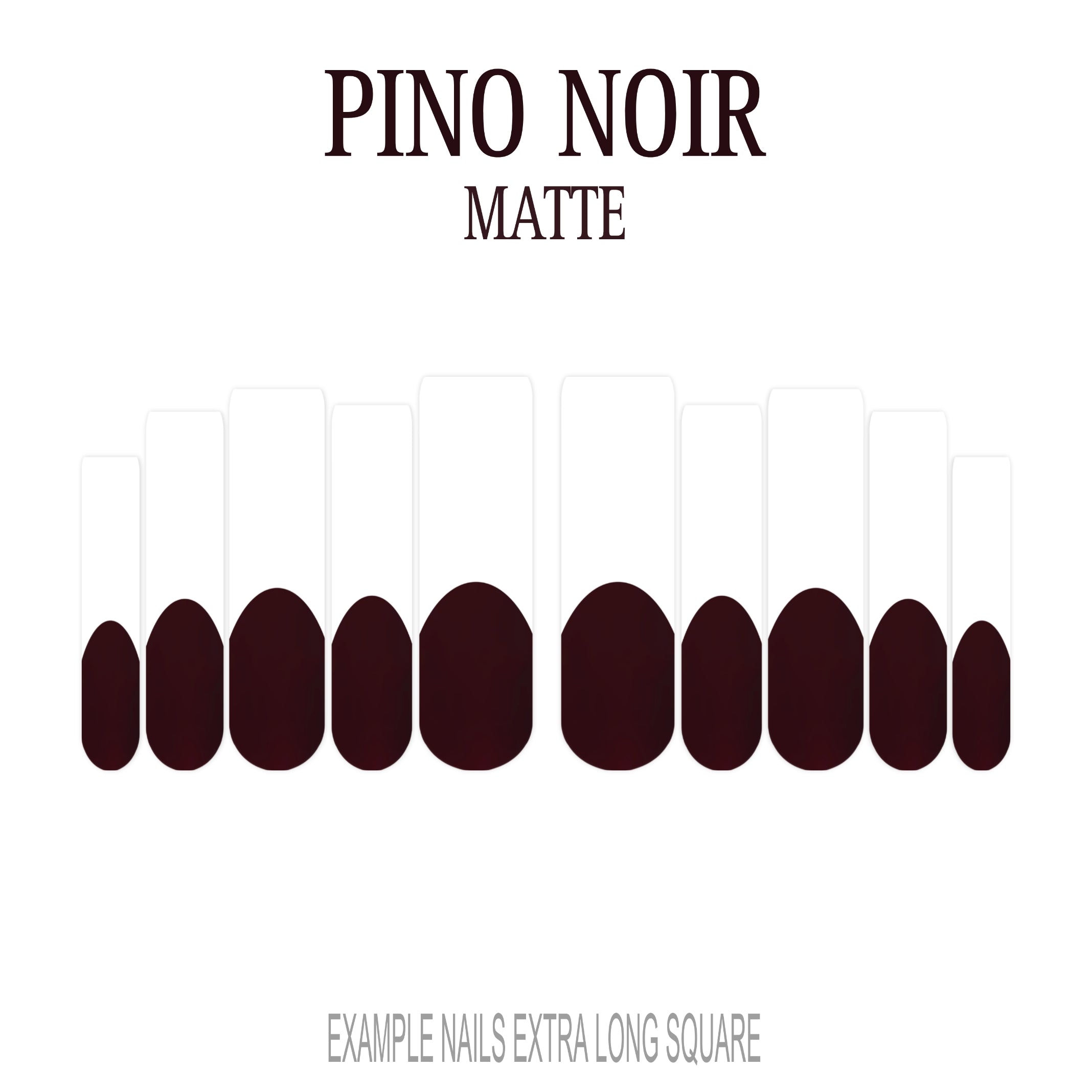 Pinot Noir burgundy French tip press-on nails