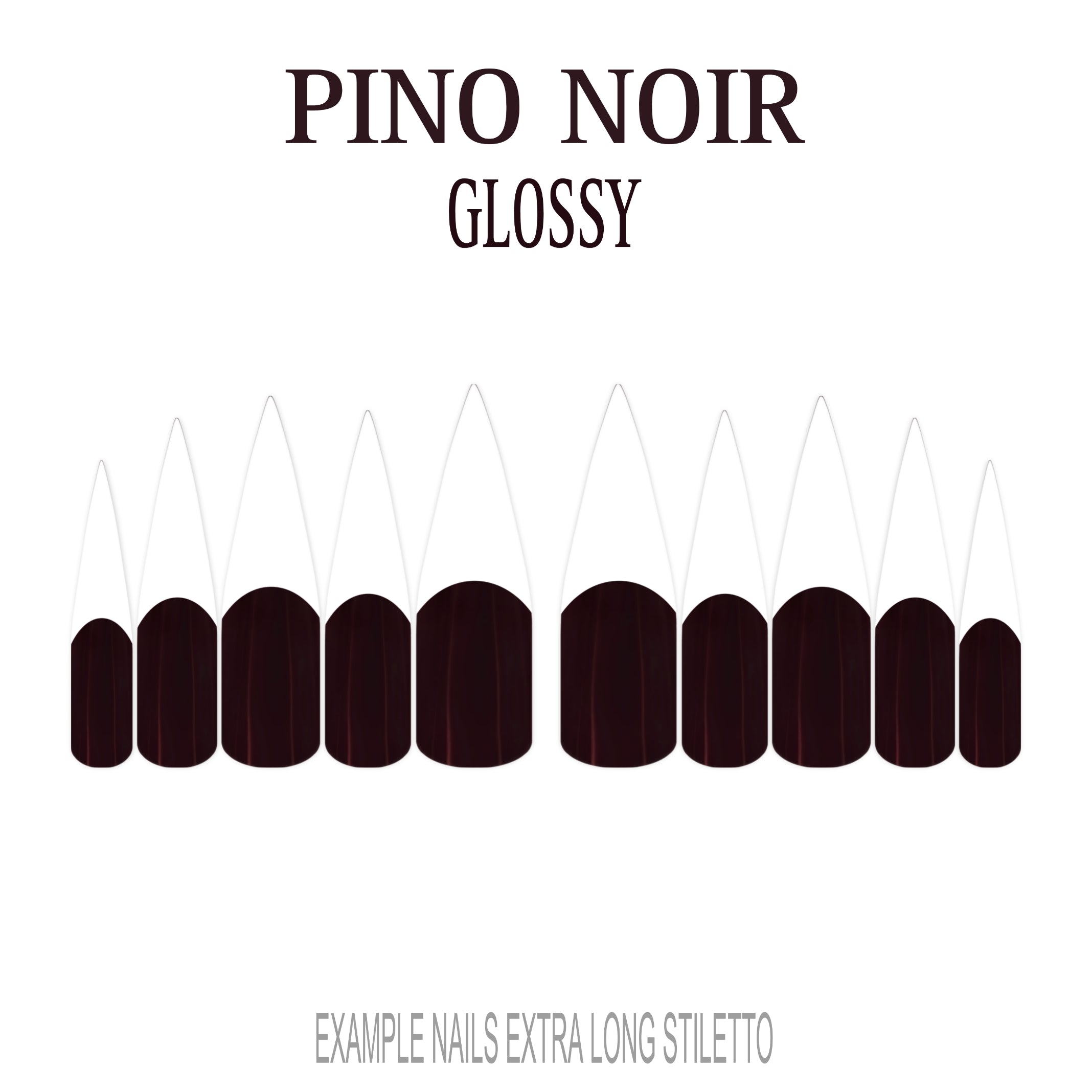 Pinot Noir burgundy French tip press-on nails