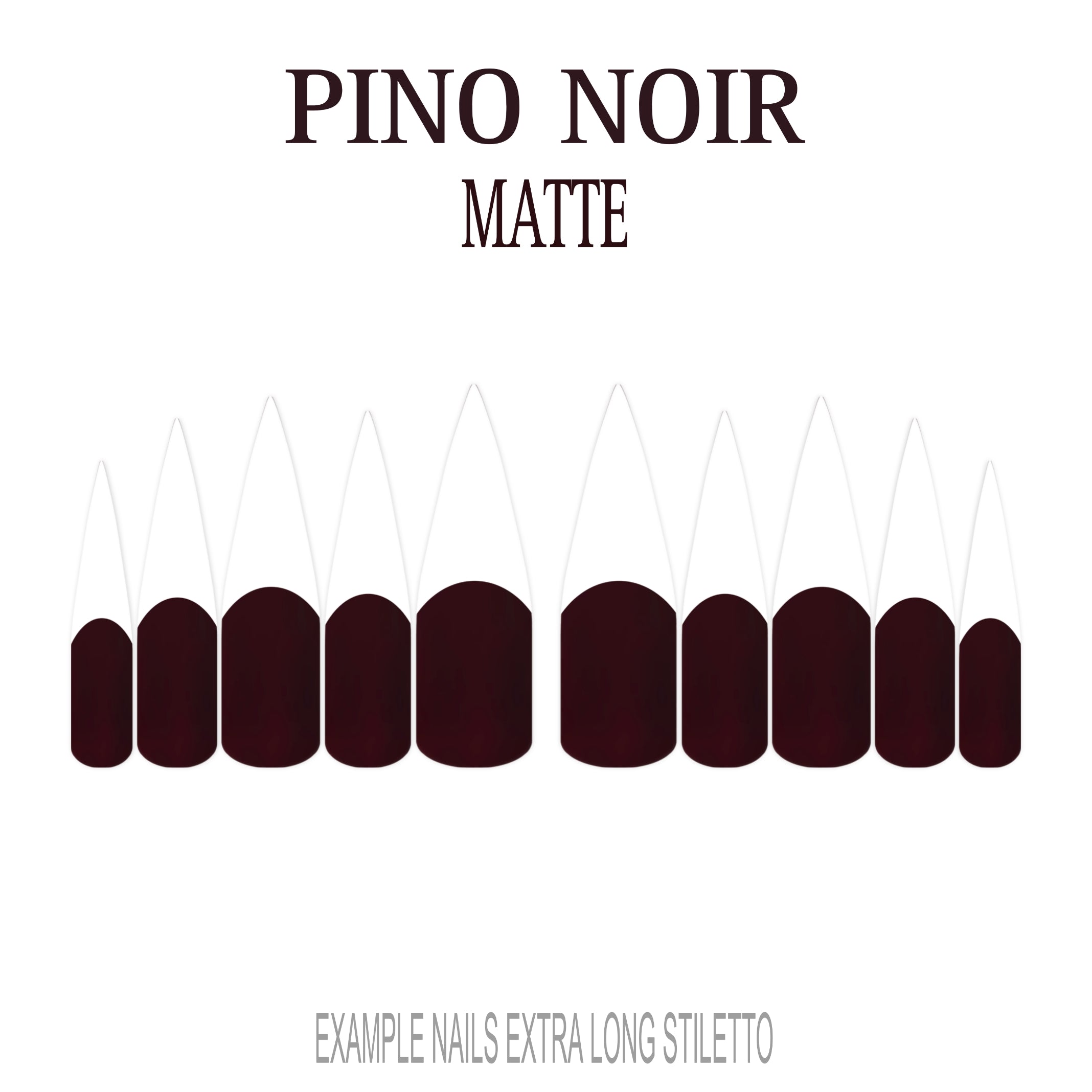 Pinot Noir burgundy French tip press-on nails