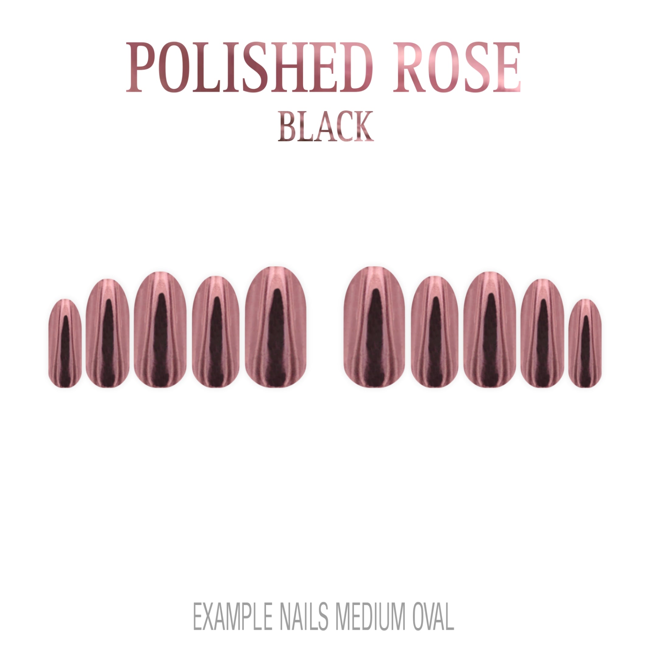 Polished Rose pink chrome press-on nails