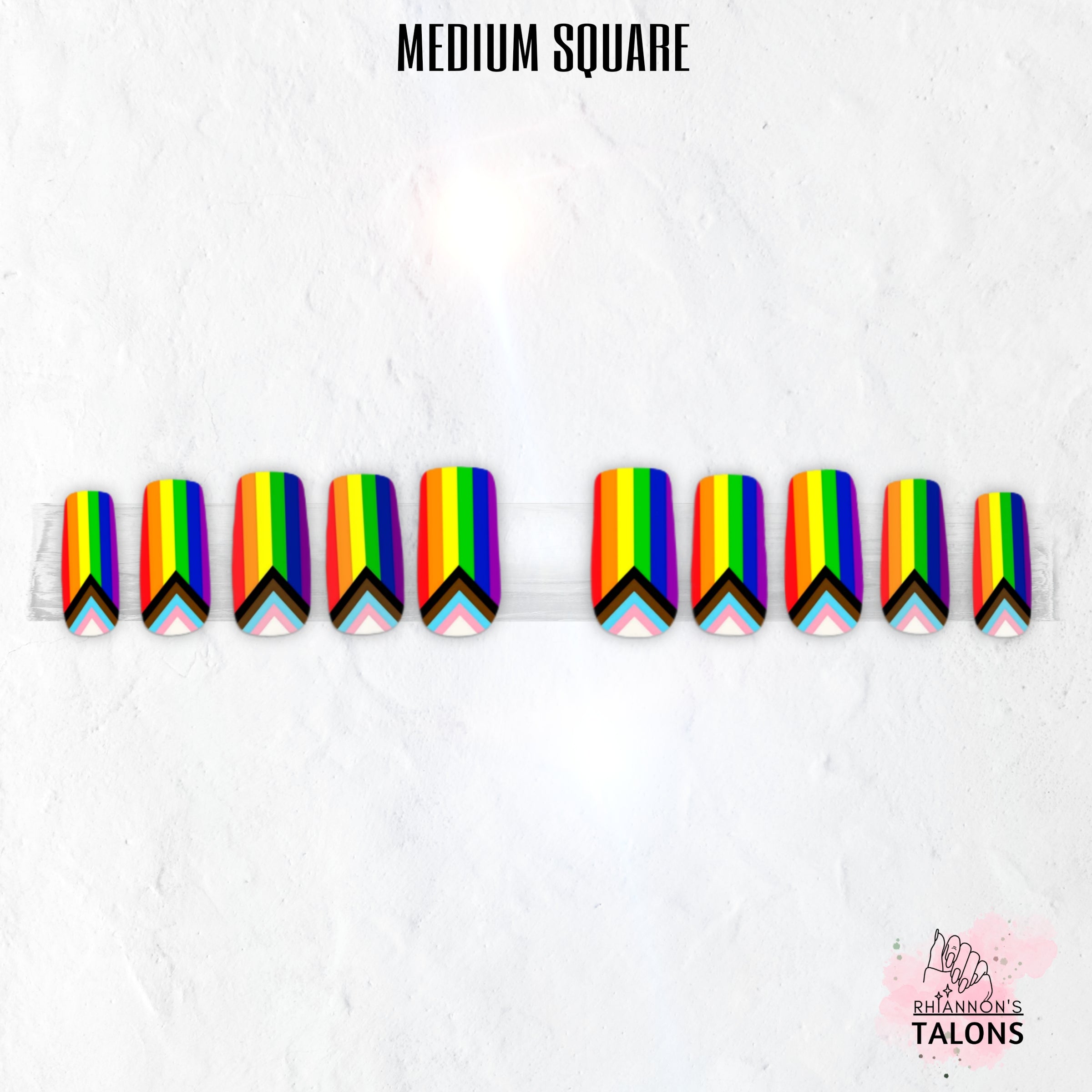 Pure Pride rainbow Pride flag press-on nails
