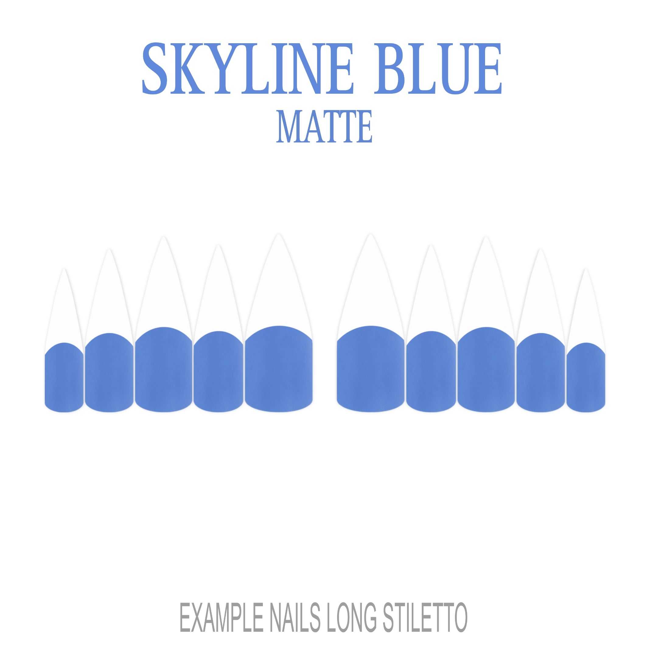 Skyline Blue French tip press-on nails