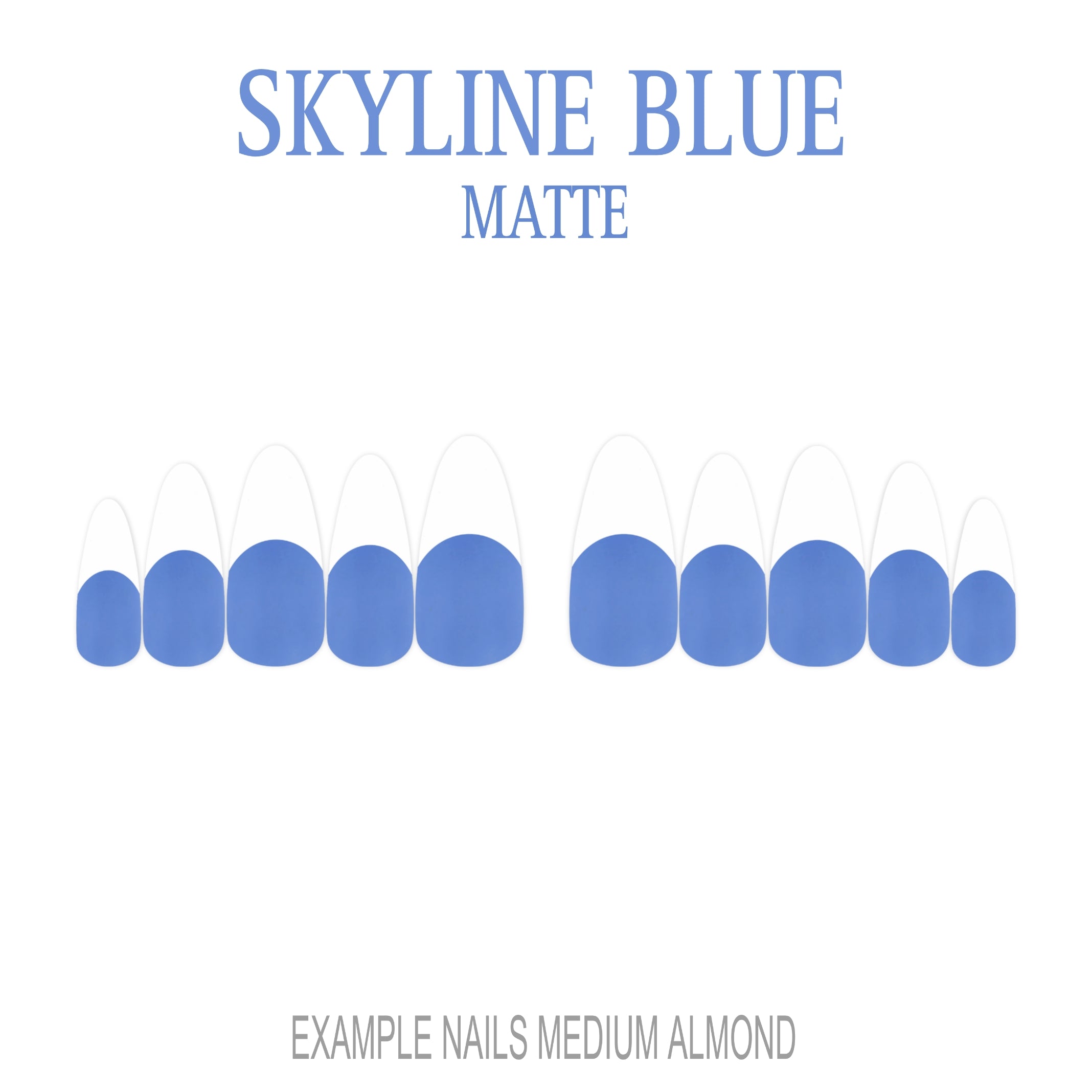 Skyline Blue French tip press-on nails