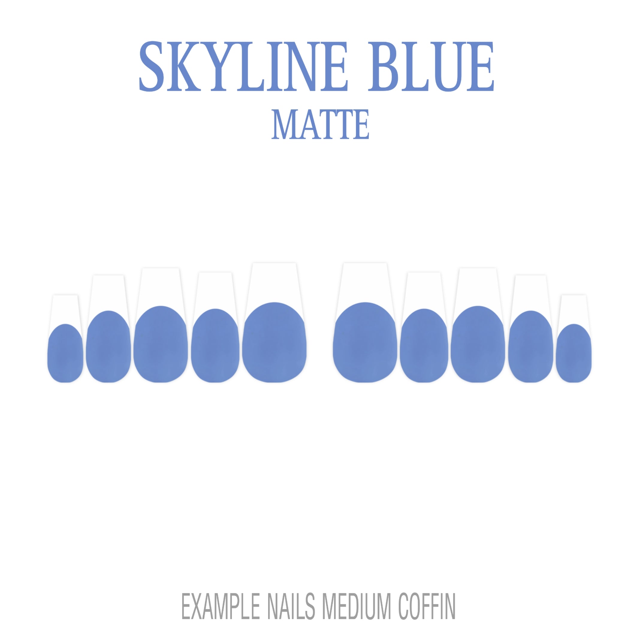 Skyline Blue French tip press-on nails