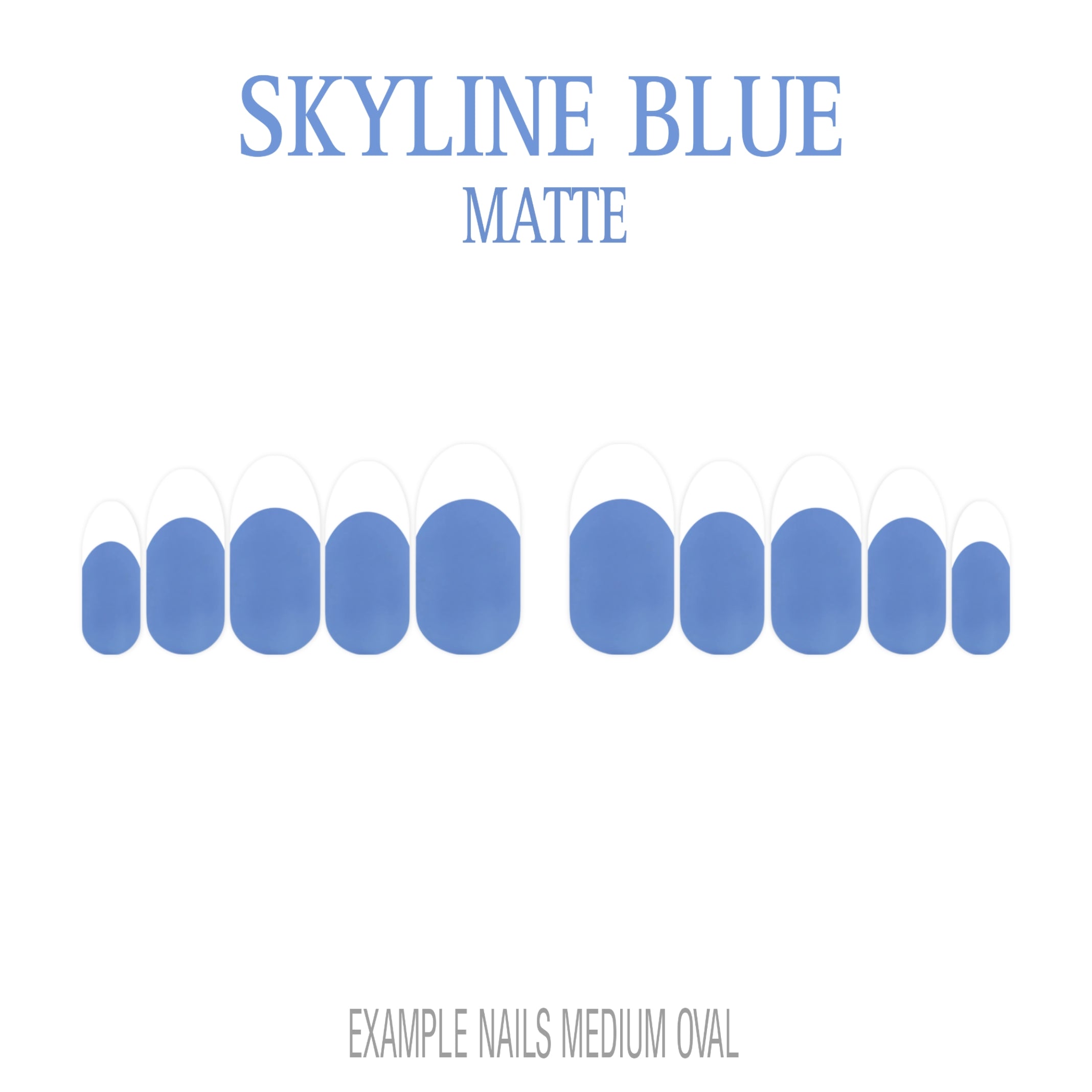 Skyline Blue French tip press-on nails