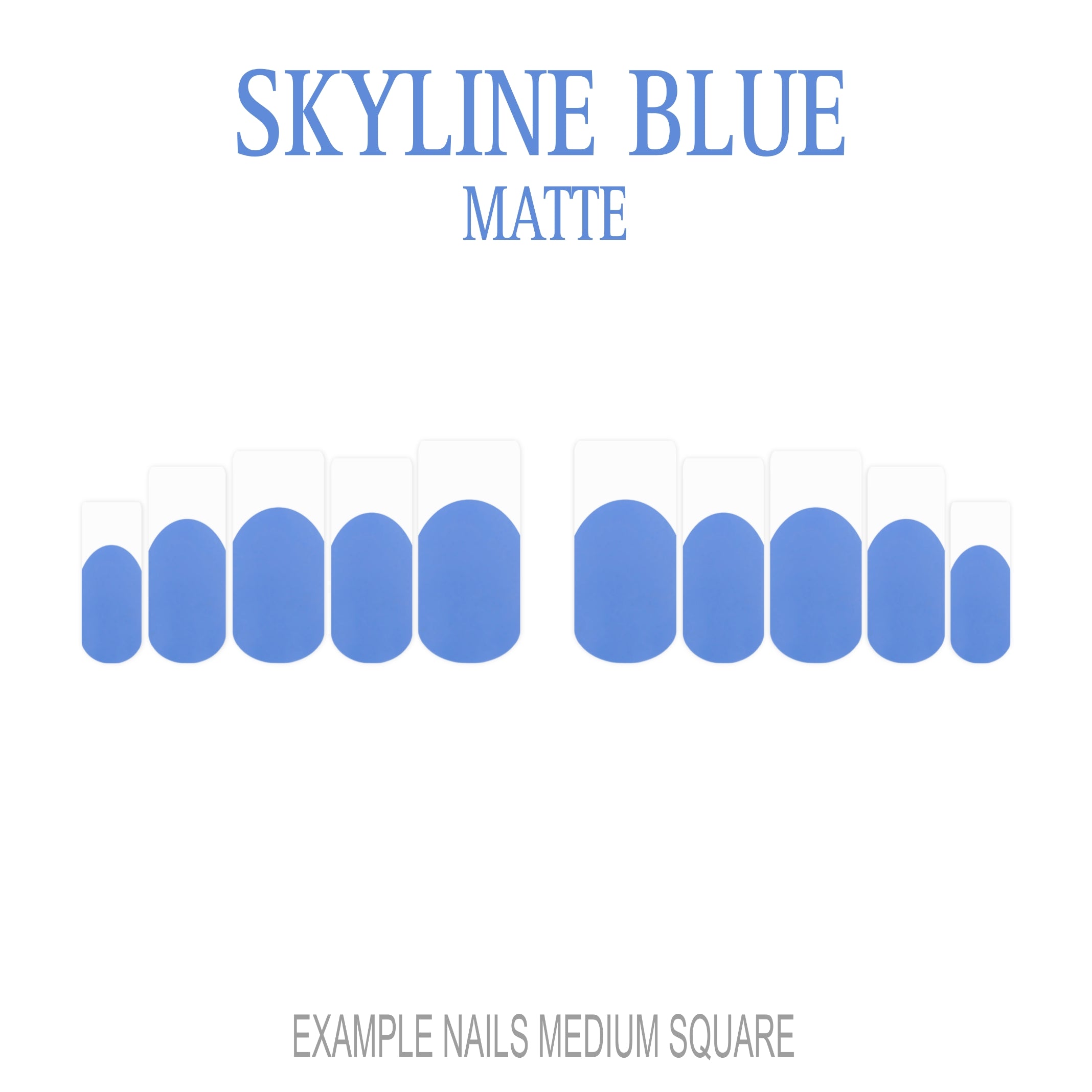 Skyline Blue French tip press-on nails