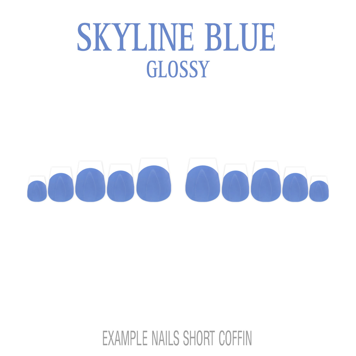 Skyline Blue French tip press-on nails