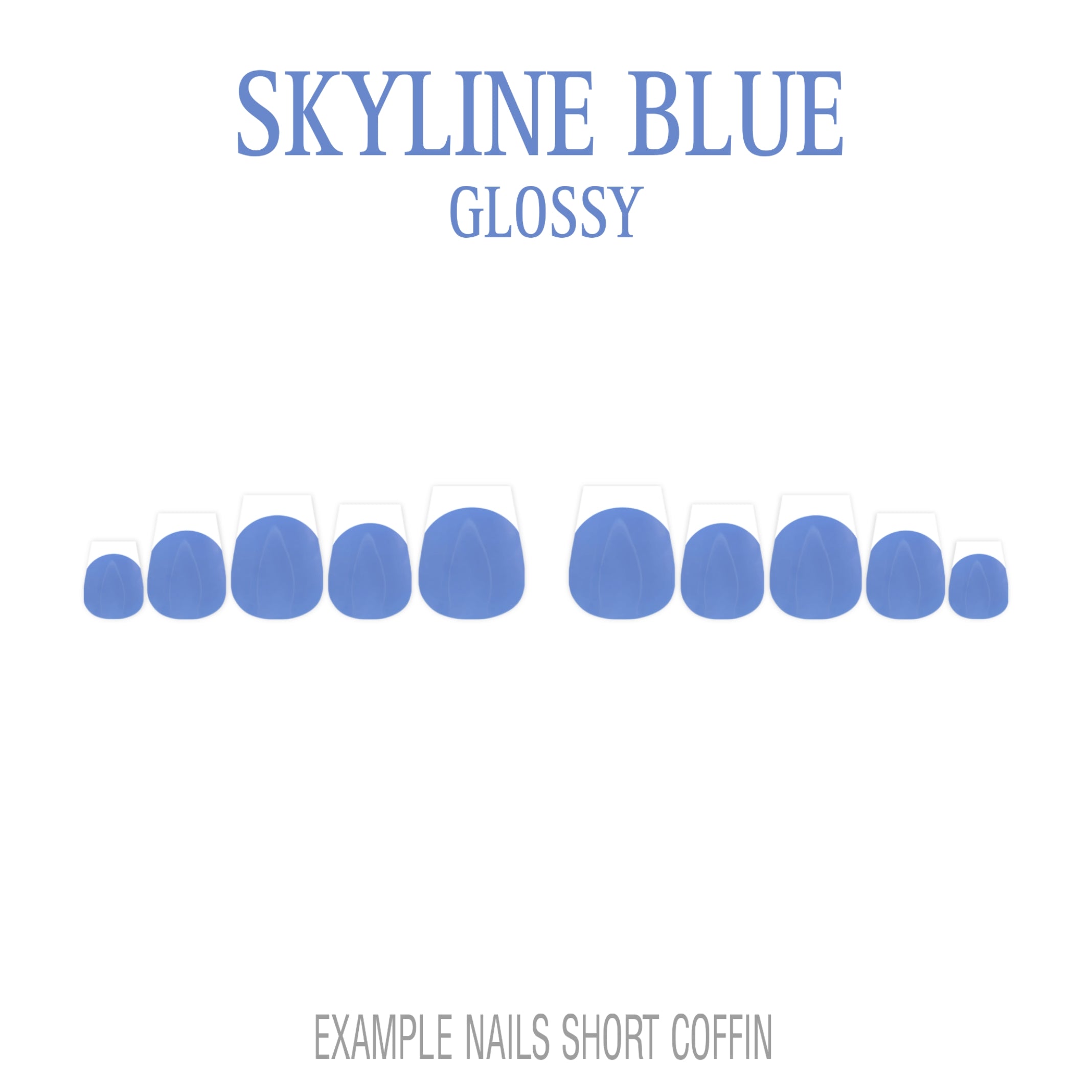 Skyline Blue French tip press-on nails