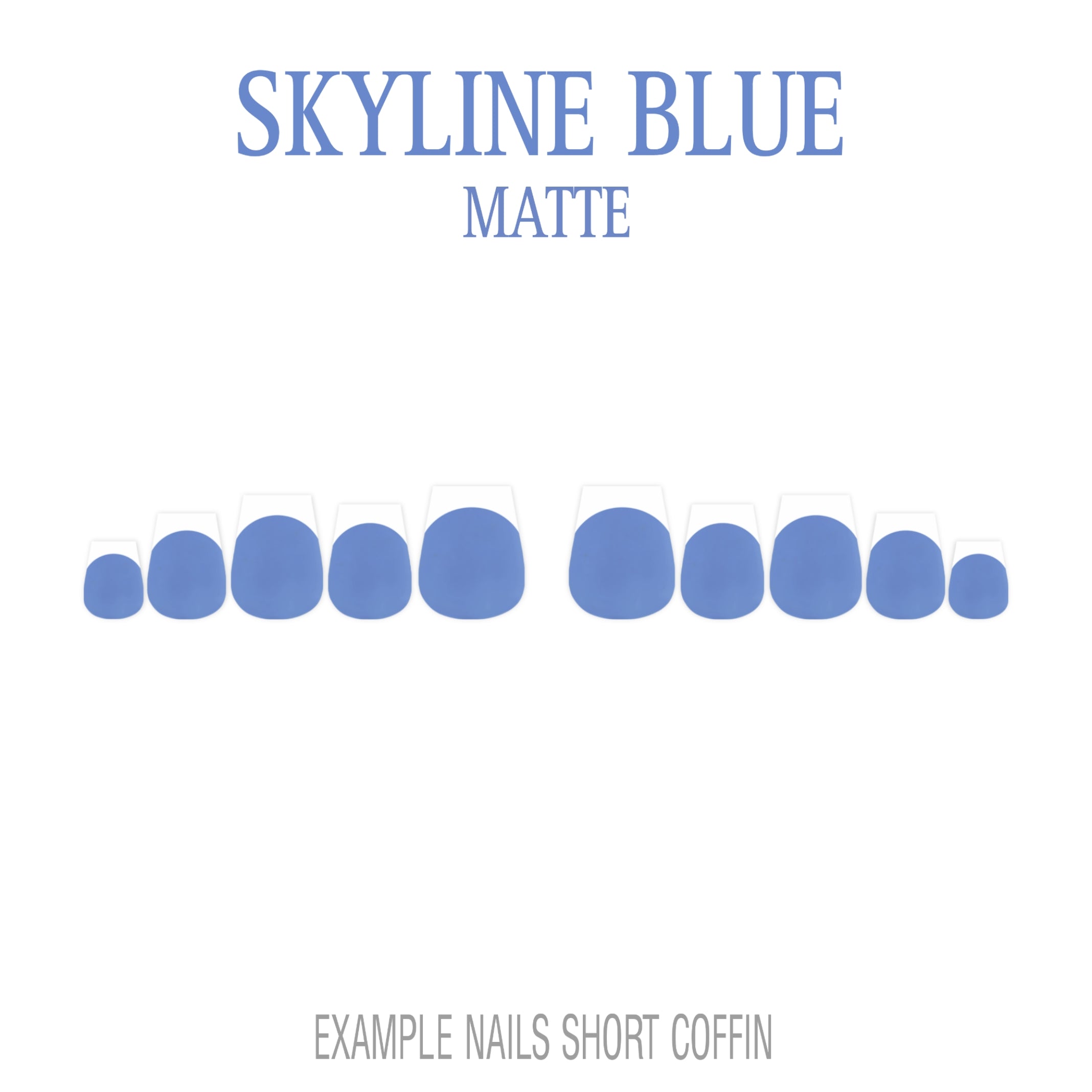 Skyline Blue French tip press-on nails
