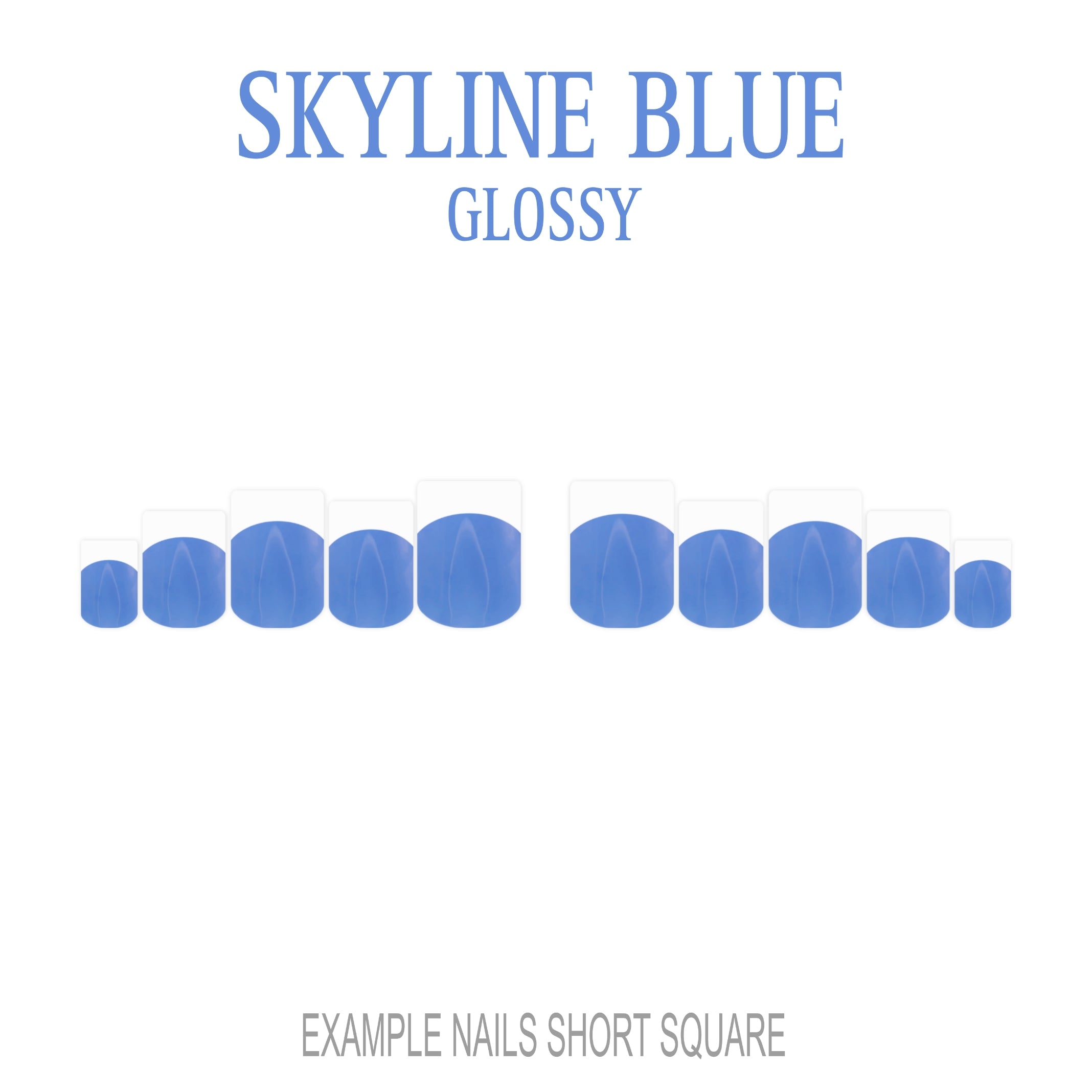 Skyline Blue French tip press-on nails