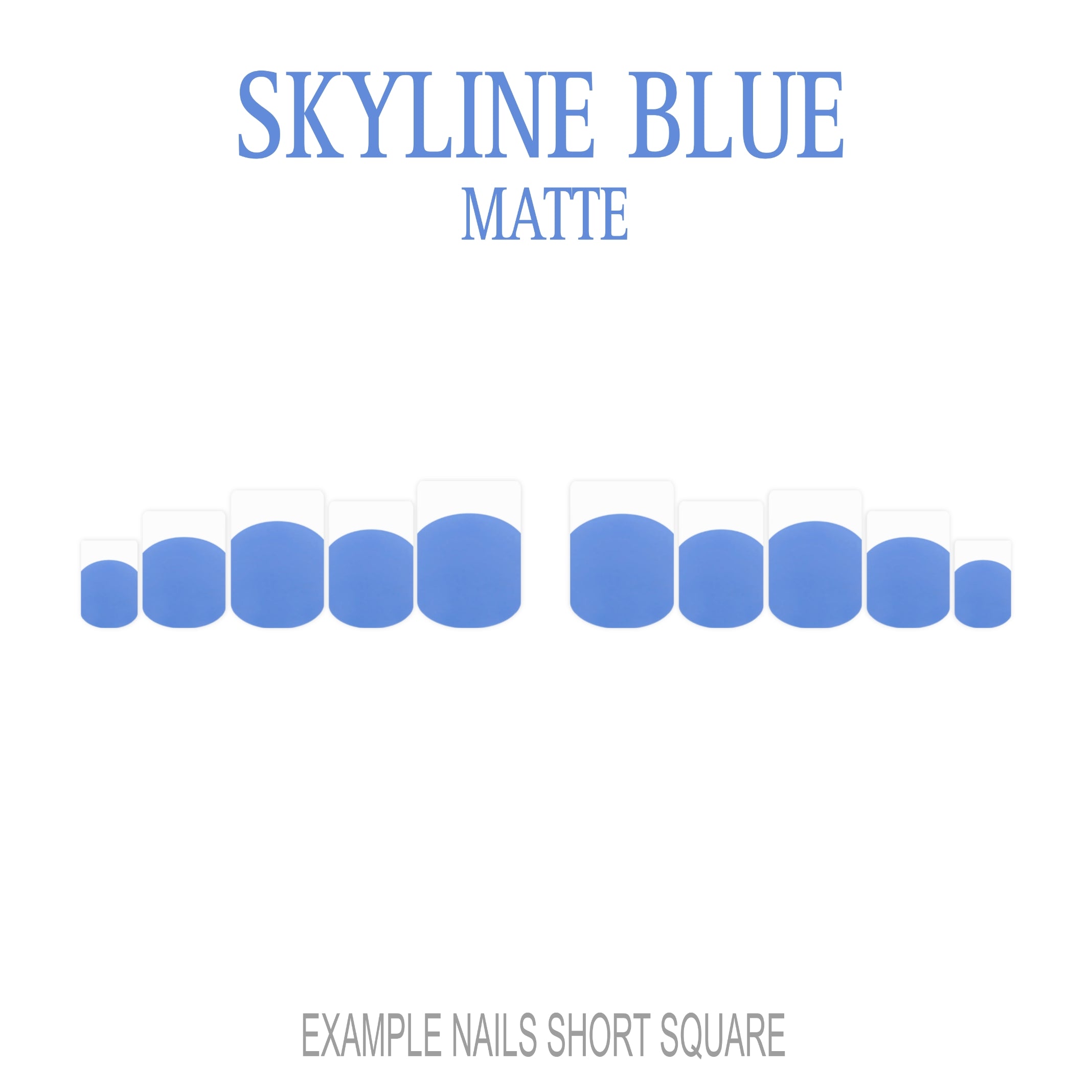 Skyline Blue French tip press-on nails