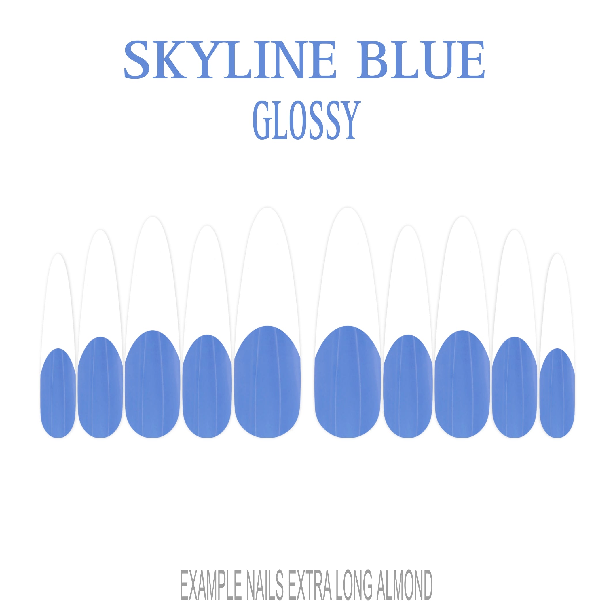 Skyline Blue French tip press-on nails