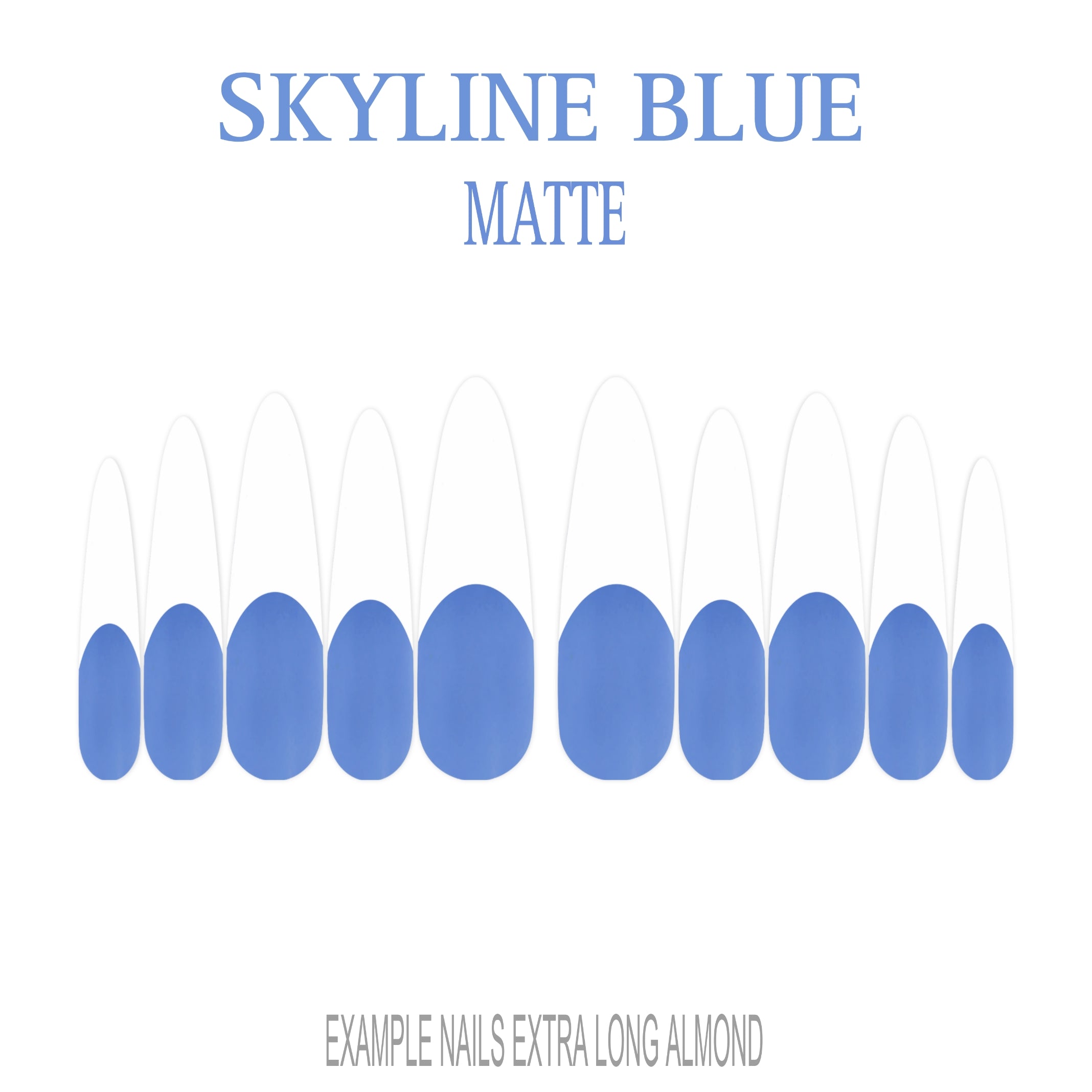 Skyline Blue French tip press-on nails