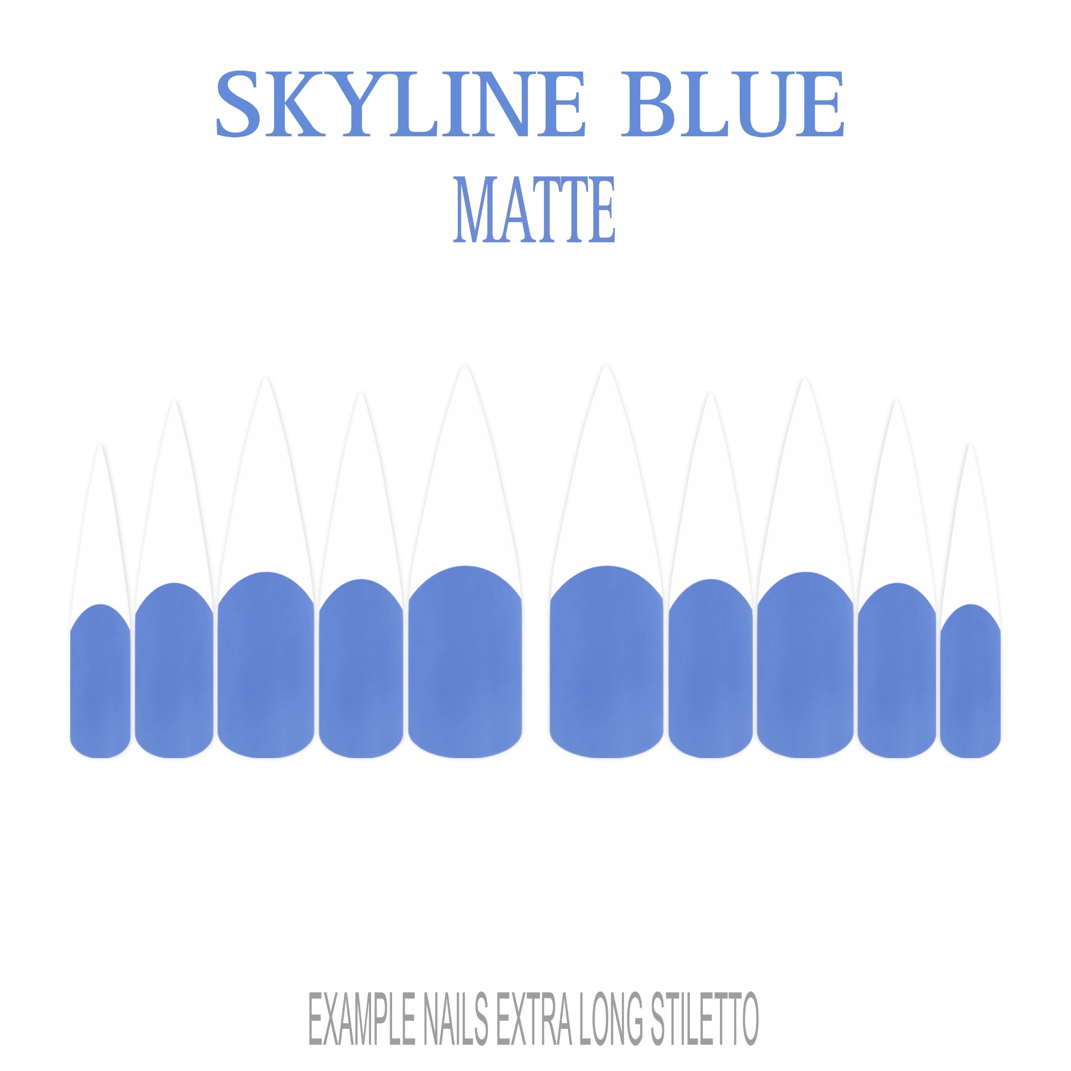 Skyline Blue French tip press-on nails