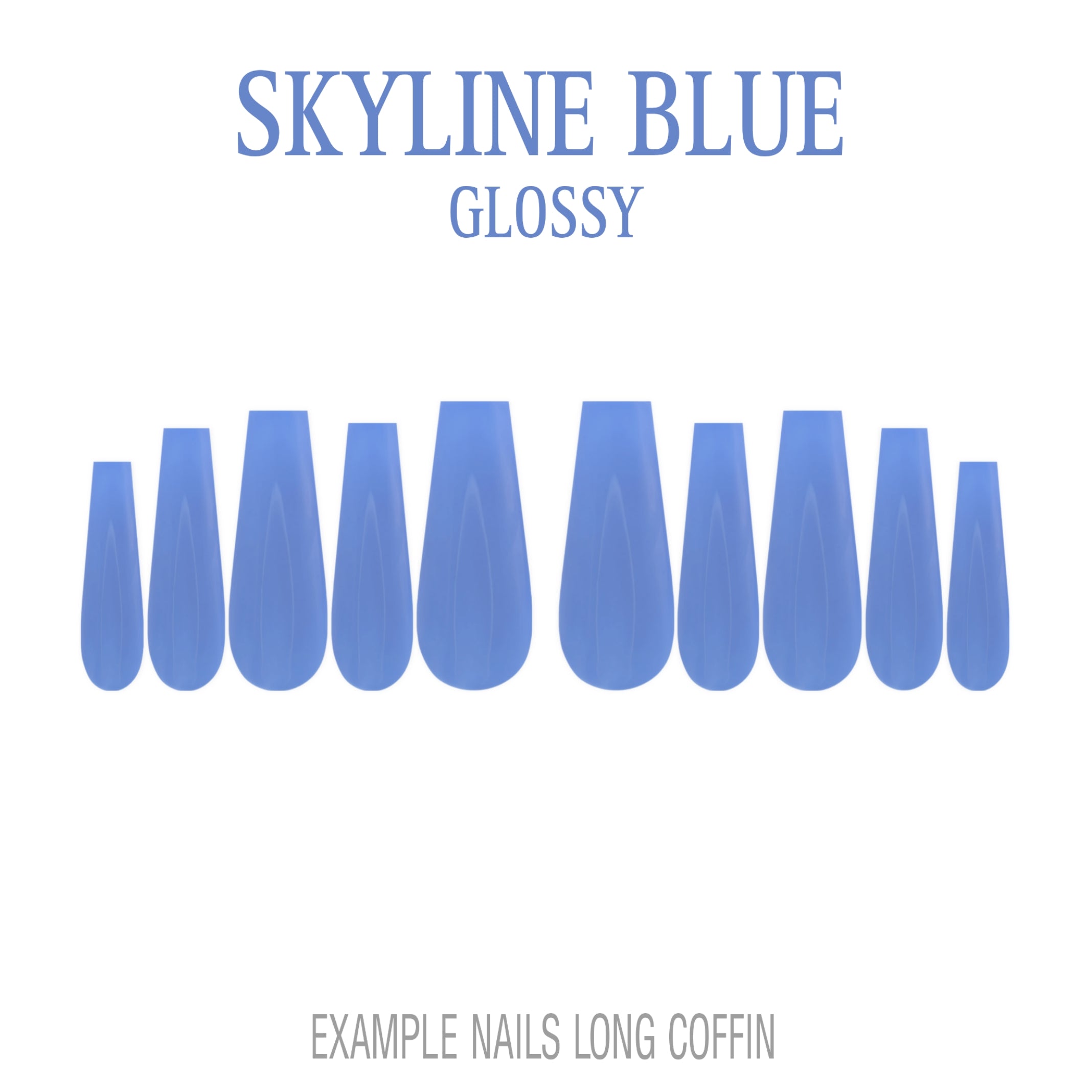 Skyline Blue light blue press-on nails