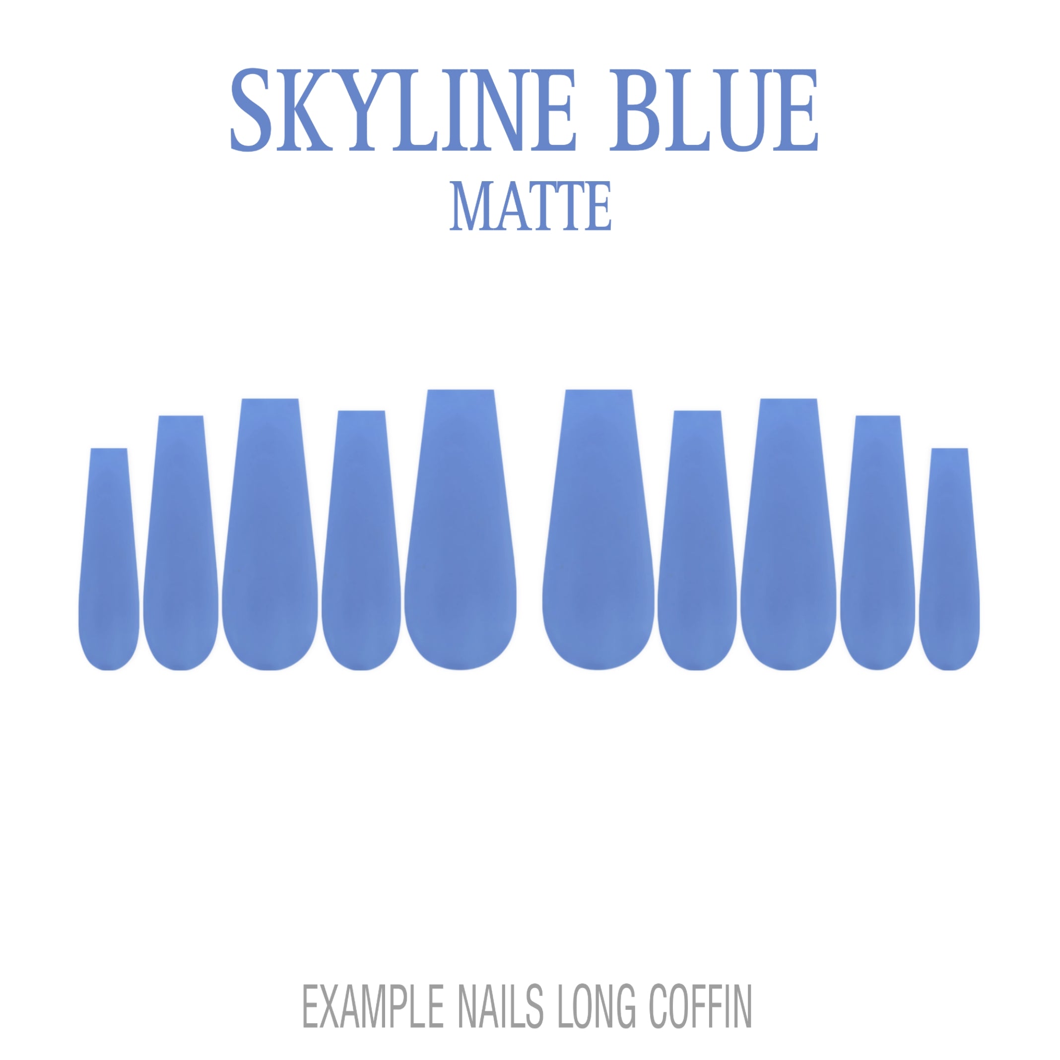 Skyline Blue light blue press-on nails