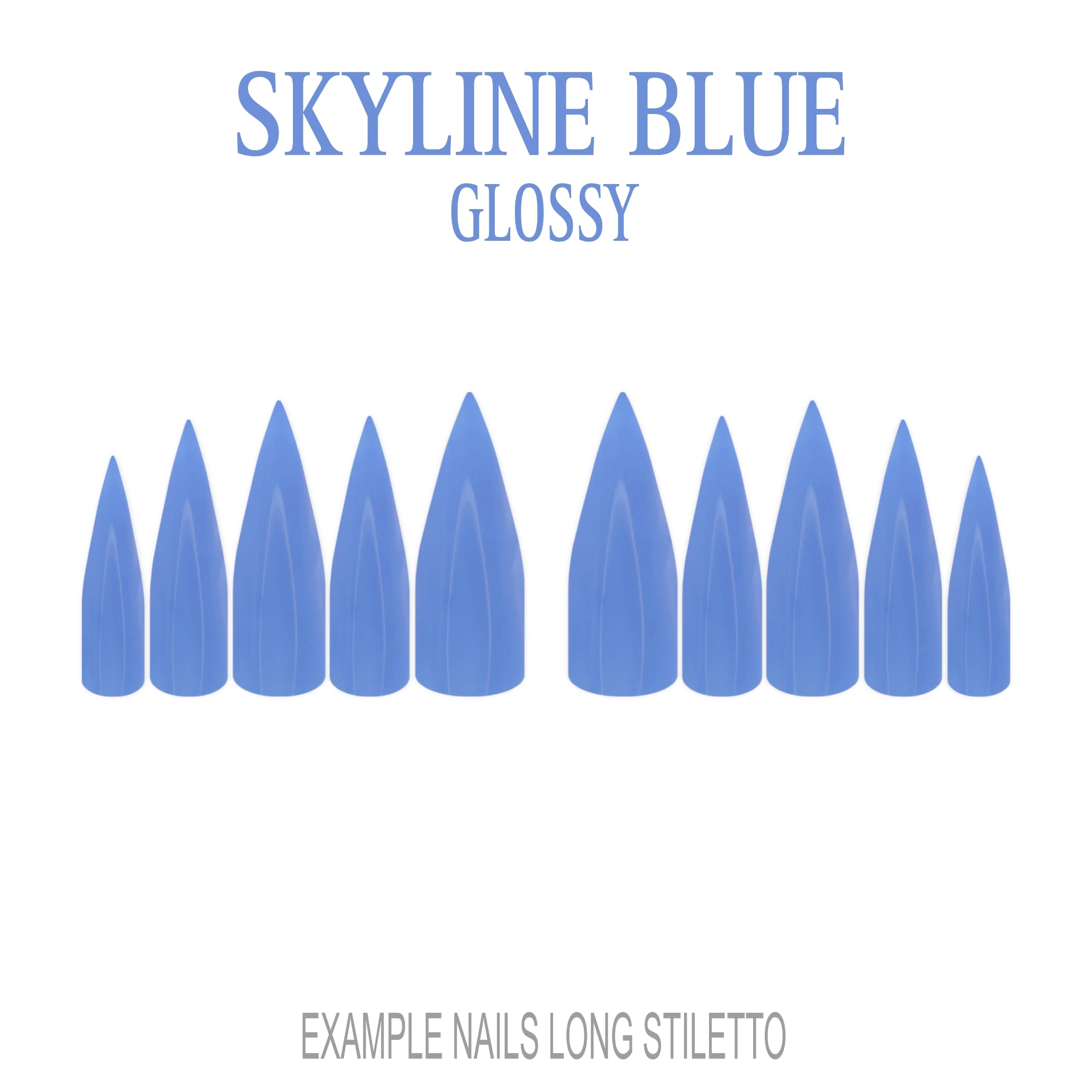 Skyline Blue light blue press-on nails
