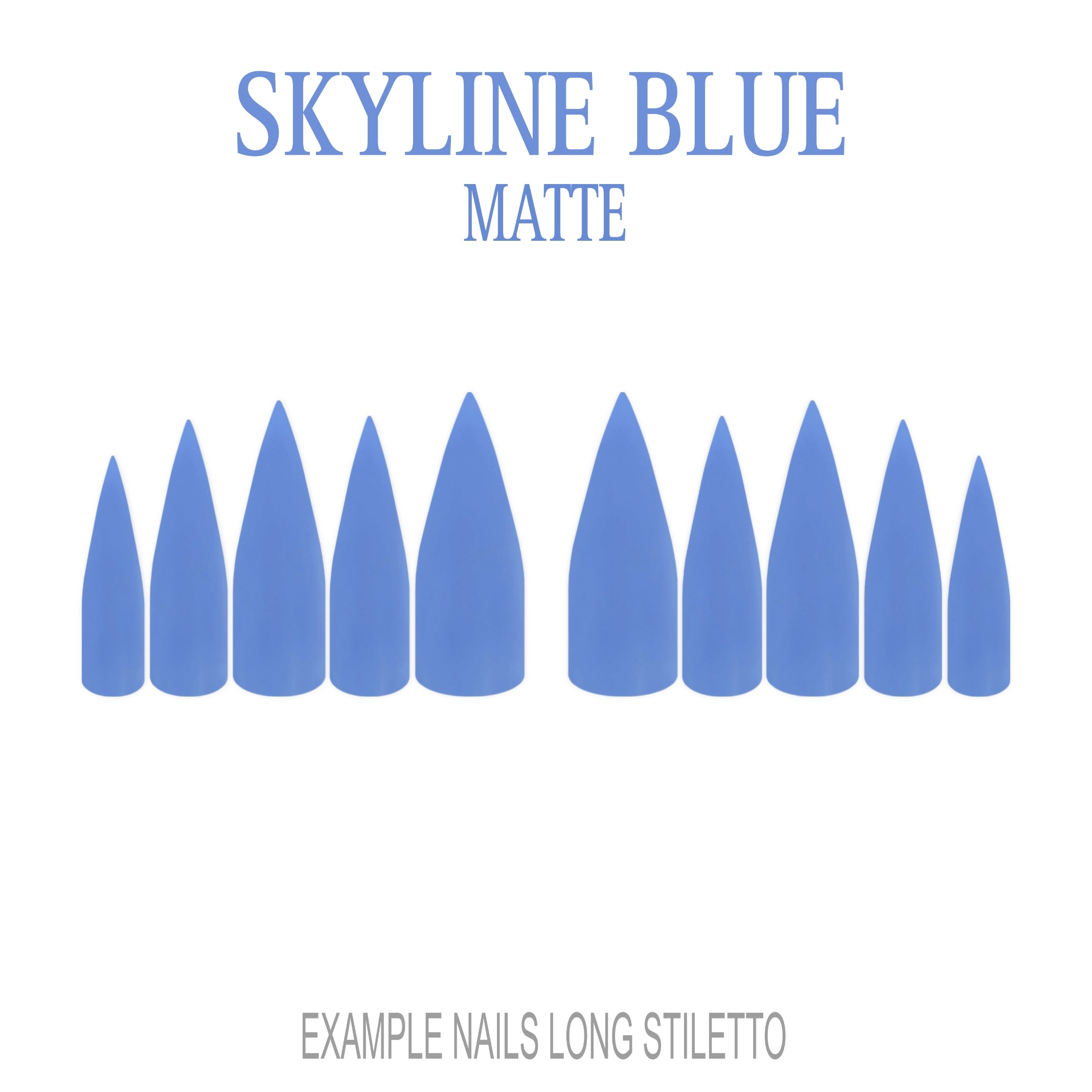 Skyline Blue light blue press-on nails