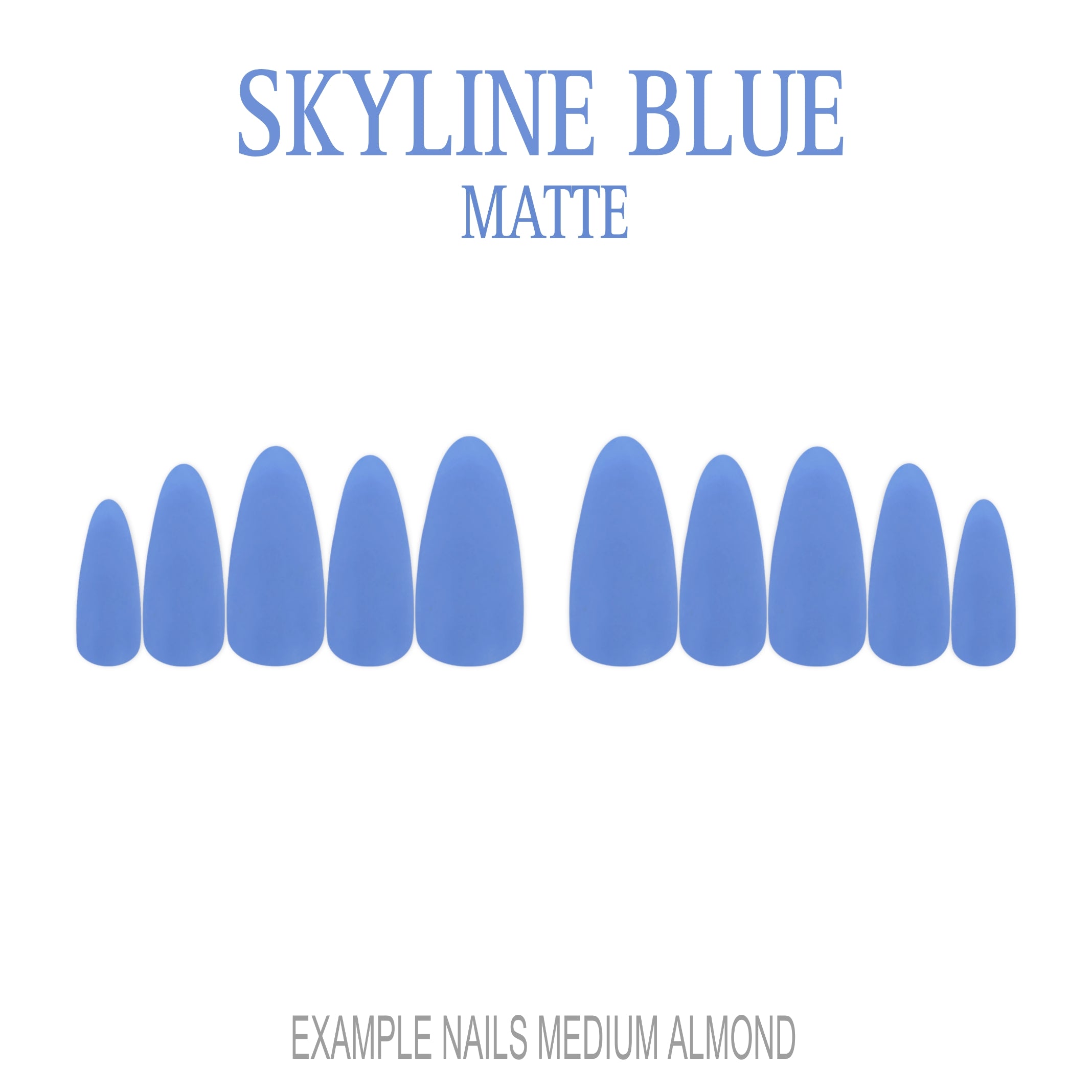 Skyline Blue light blue press-on nails