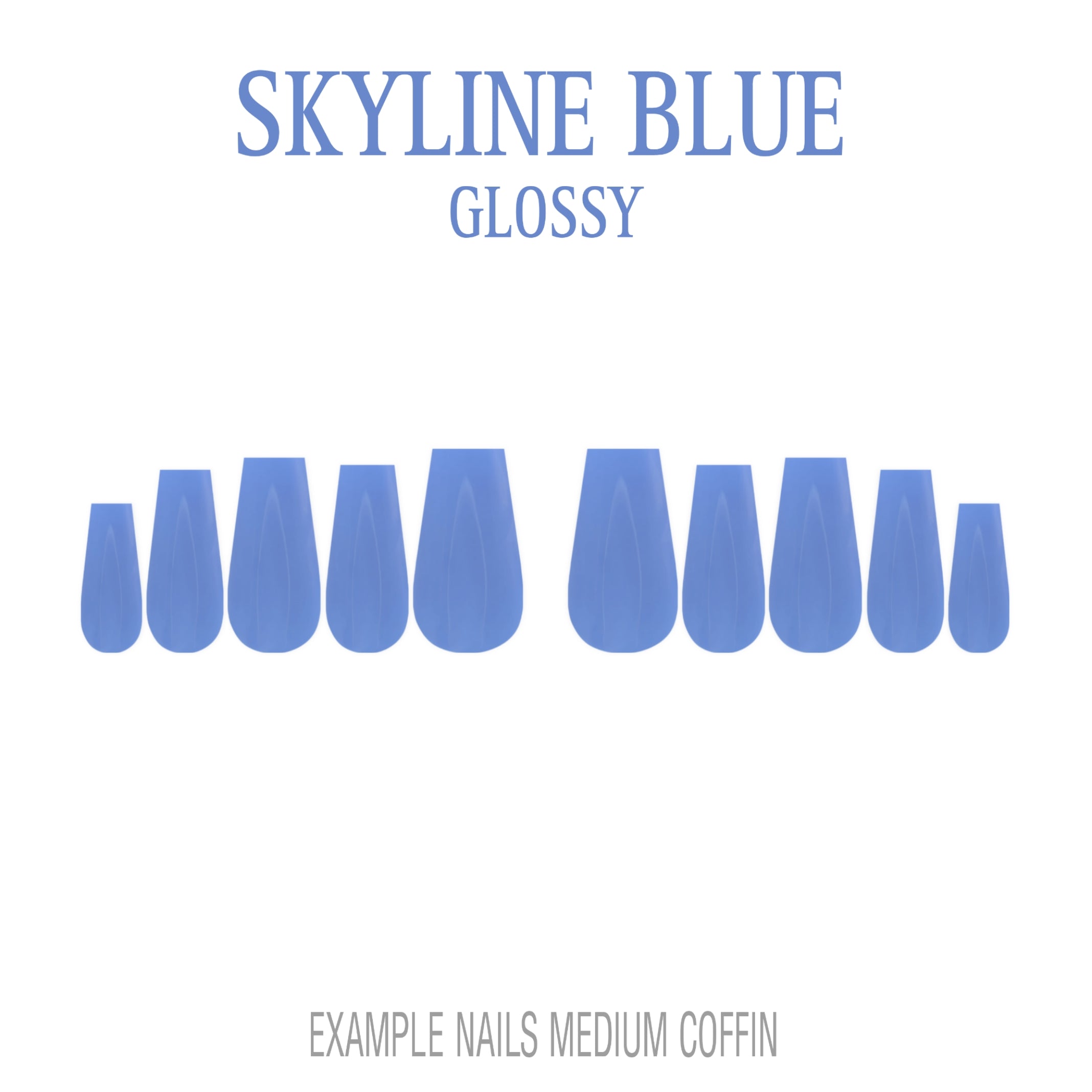 Skyline Blue light blue press-on nails