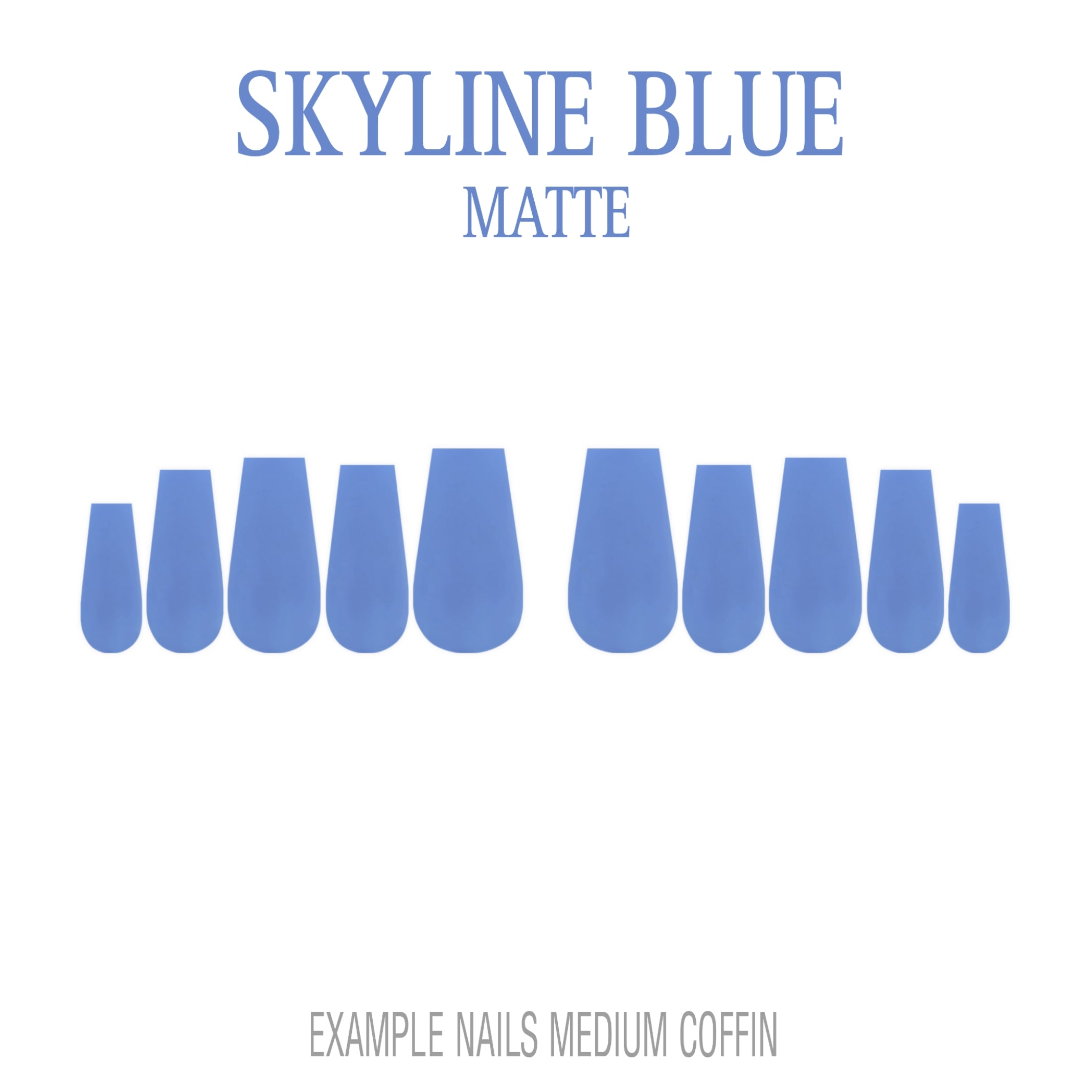 Skyline Blue light blue press-on nails