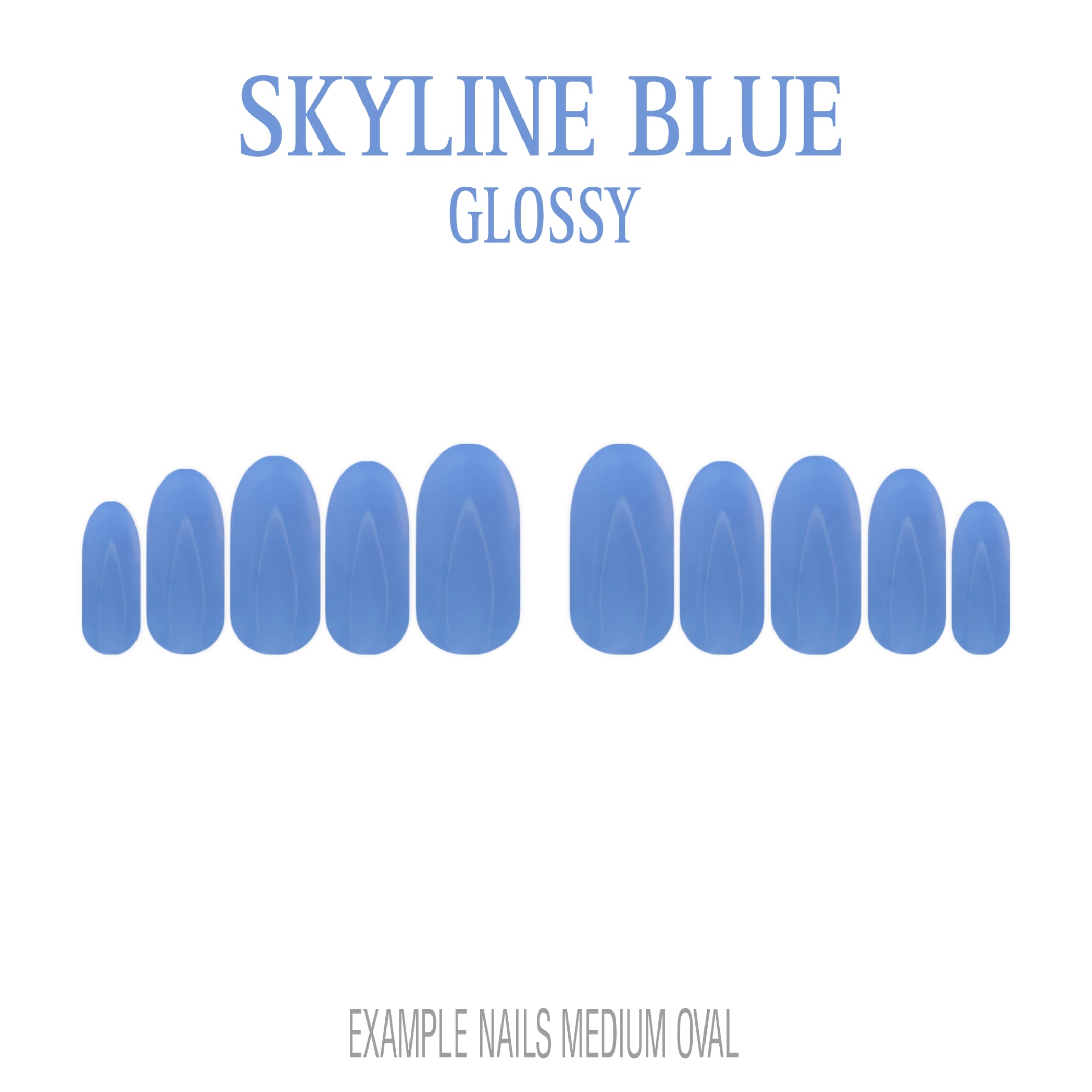 Skyline Blue light blue press-on nails