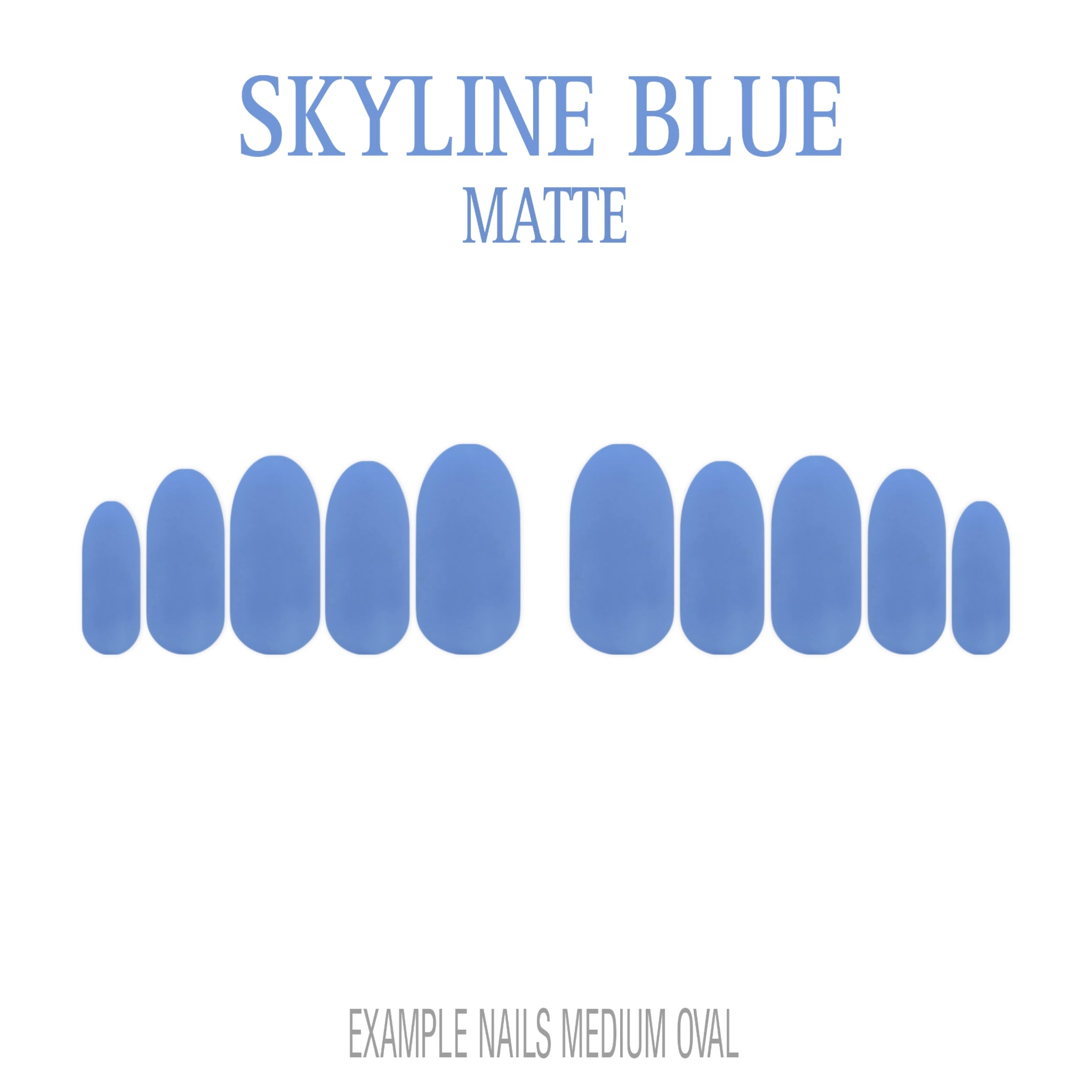 Skyline Blue light blue press-on nails