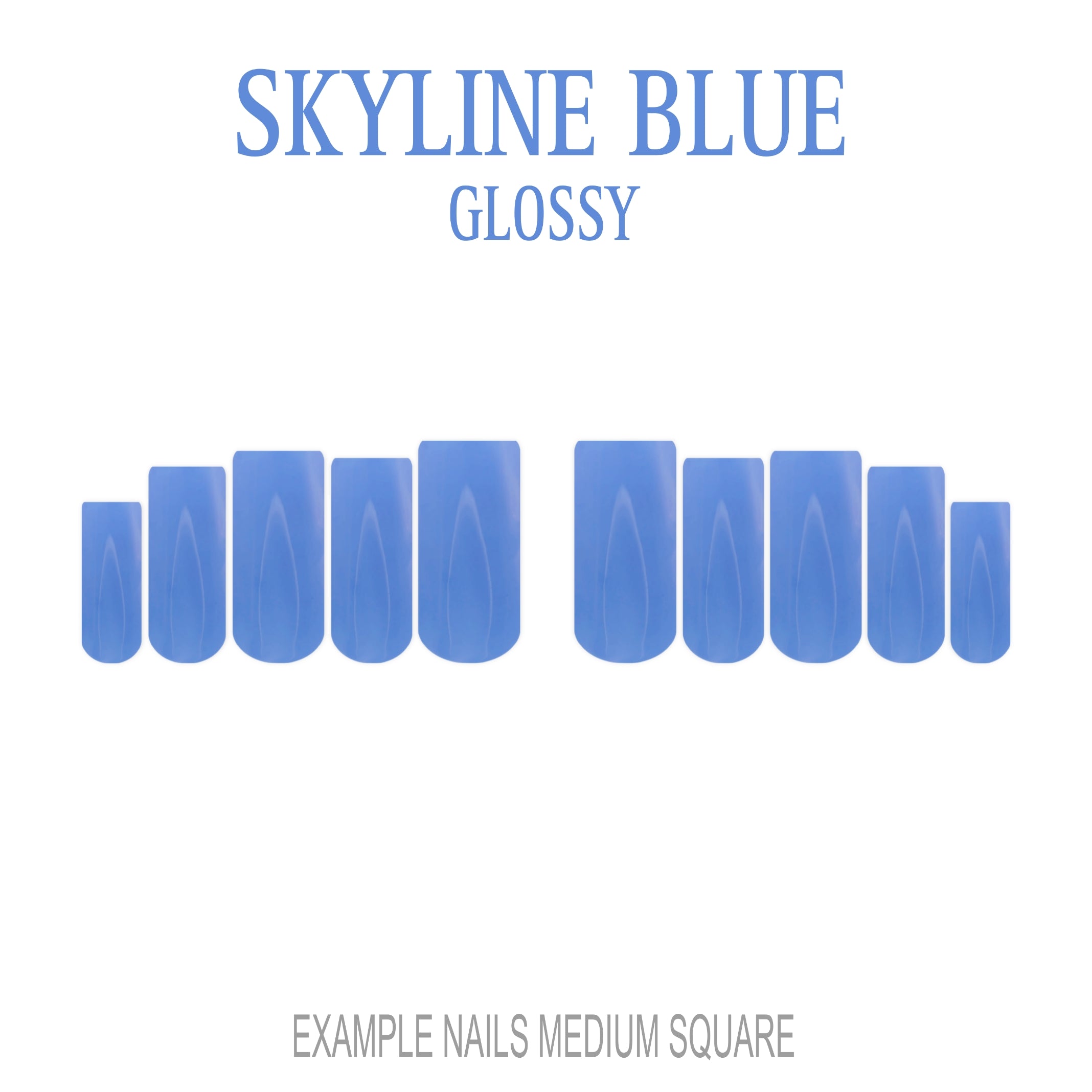 Skyline Blue light blue press-on nails