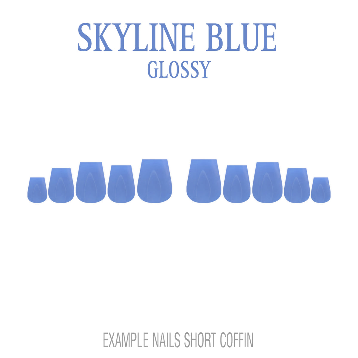 Skyline Blue light blue press-on nails