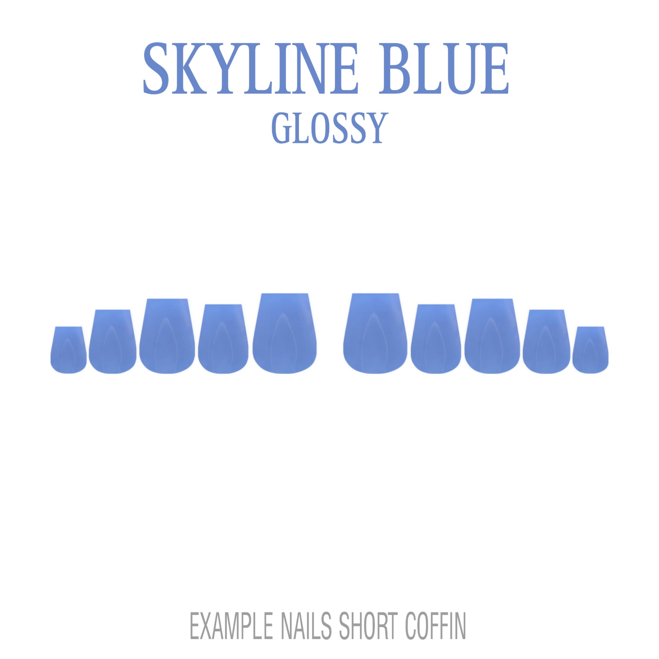 Skyline Blue light blue press-on nails