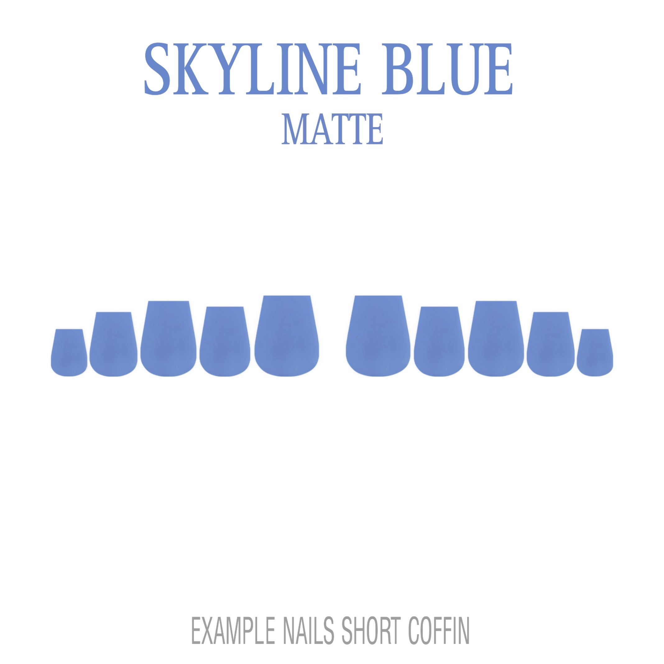 Skyline Blue light blue press-on nails