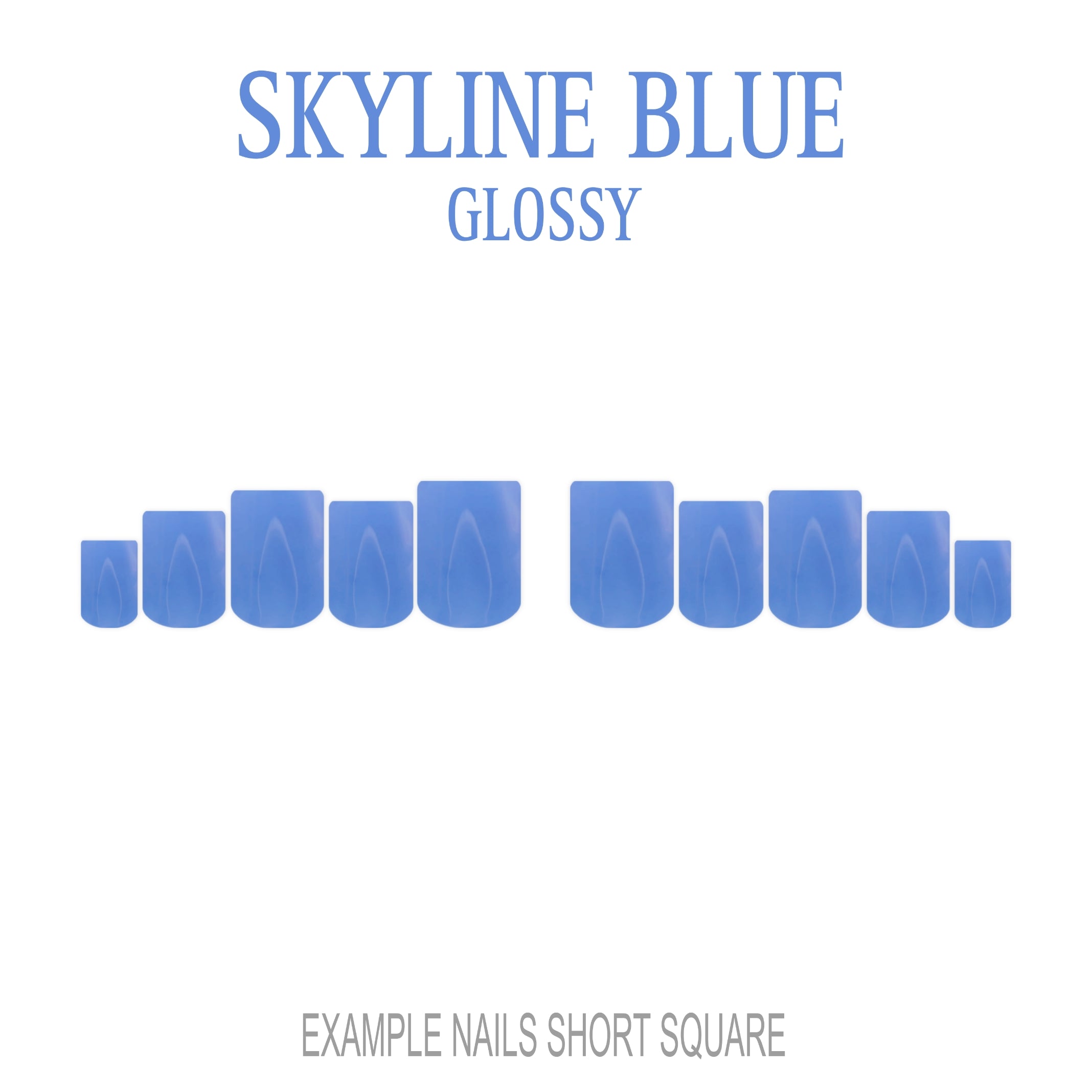 Skyline Blue light blue press-on nails