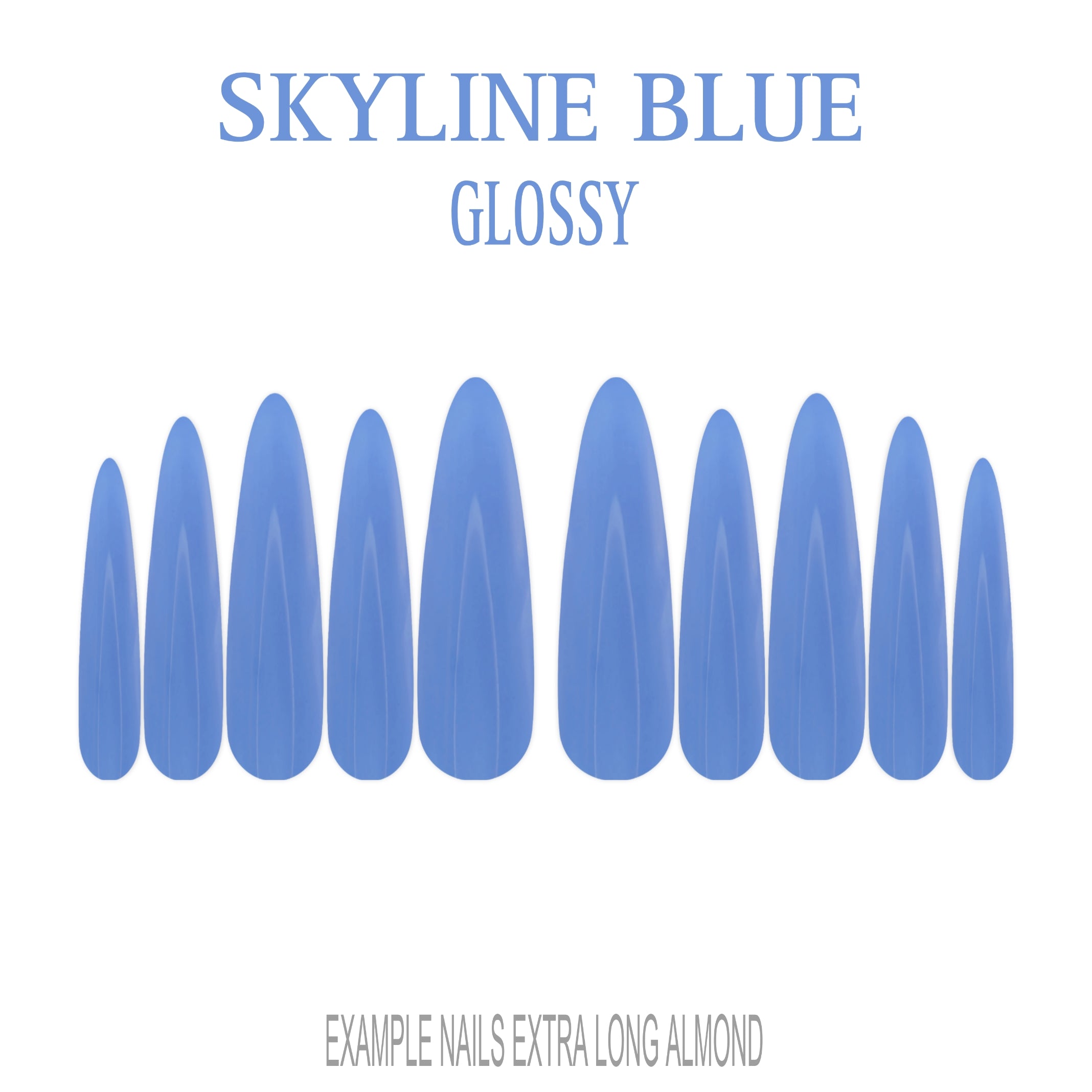Skyline Blue light blue press-on nails