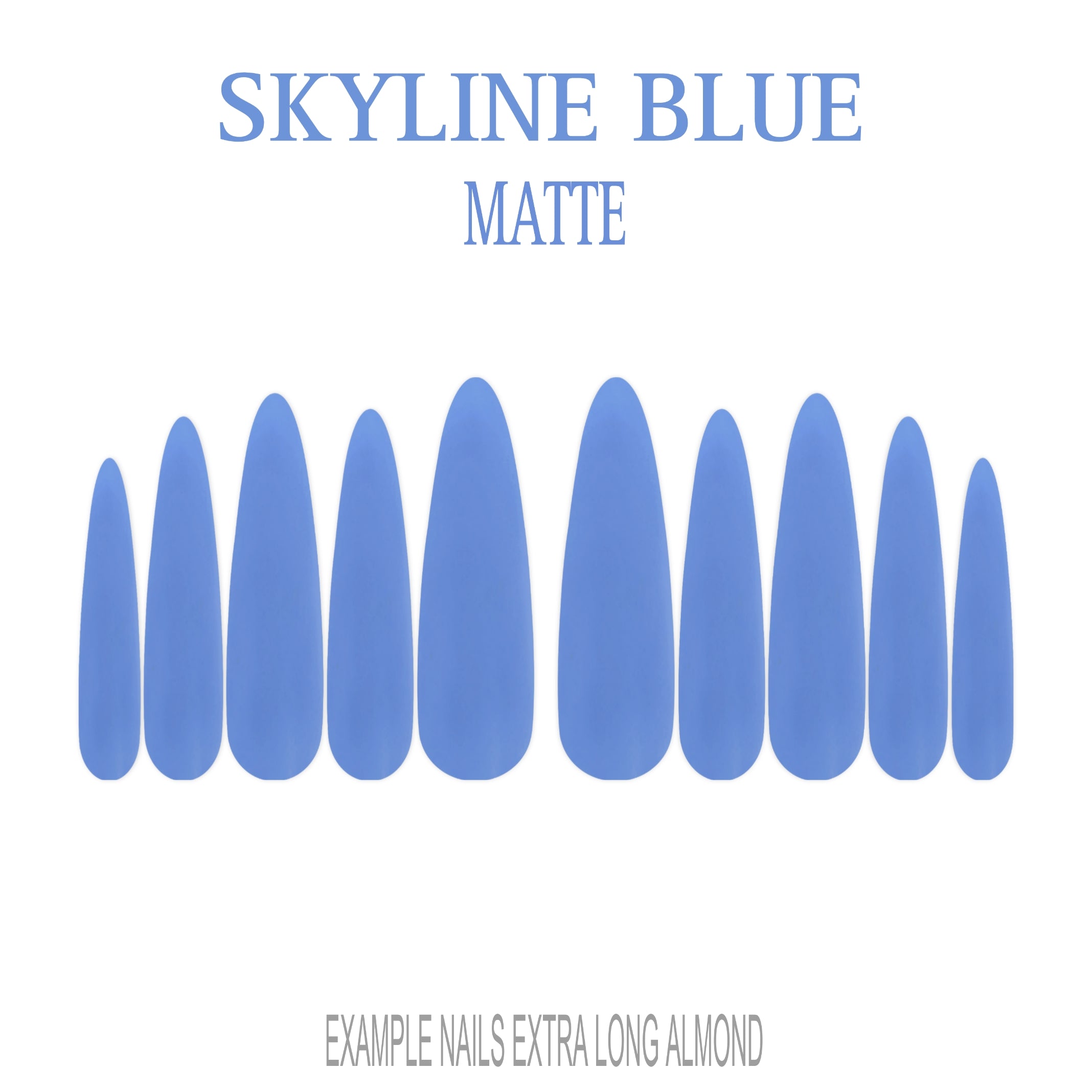 Skyline Blue light blue press-on nails