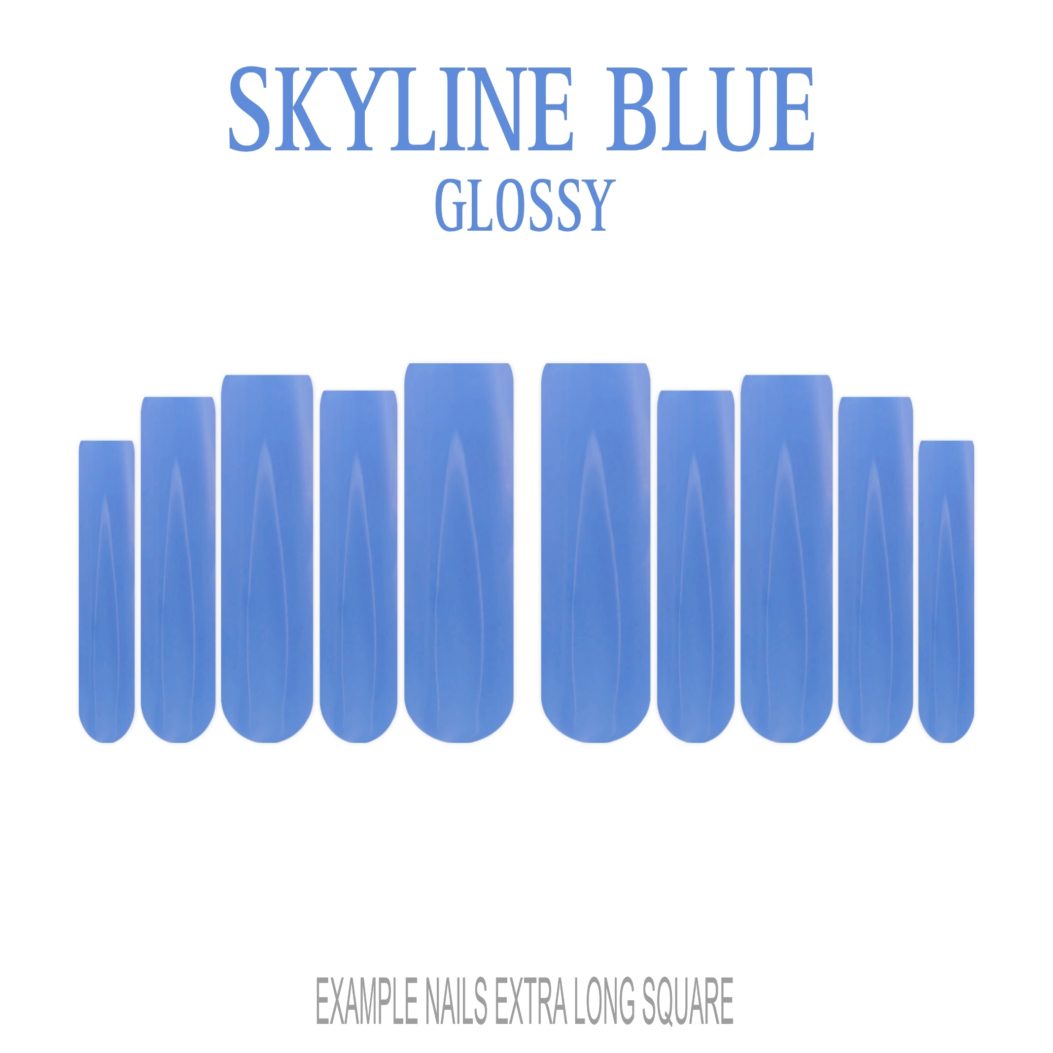 Skyline Blue light blue press-on nails