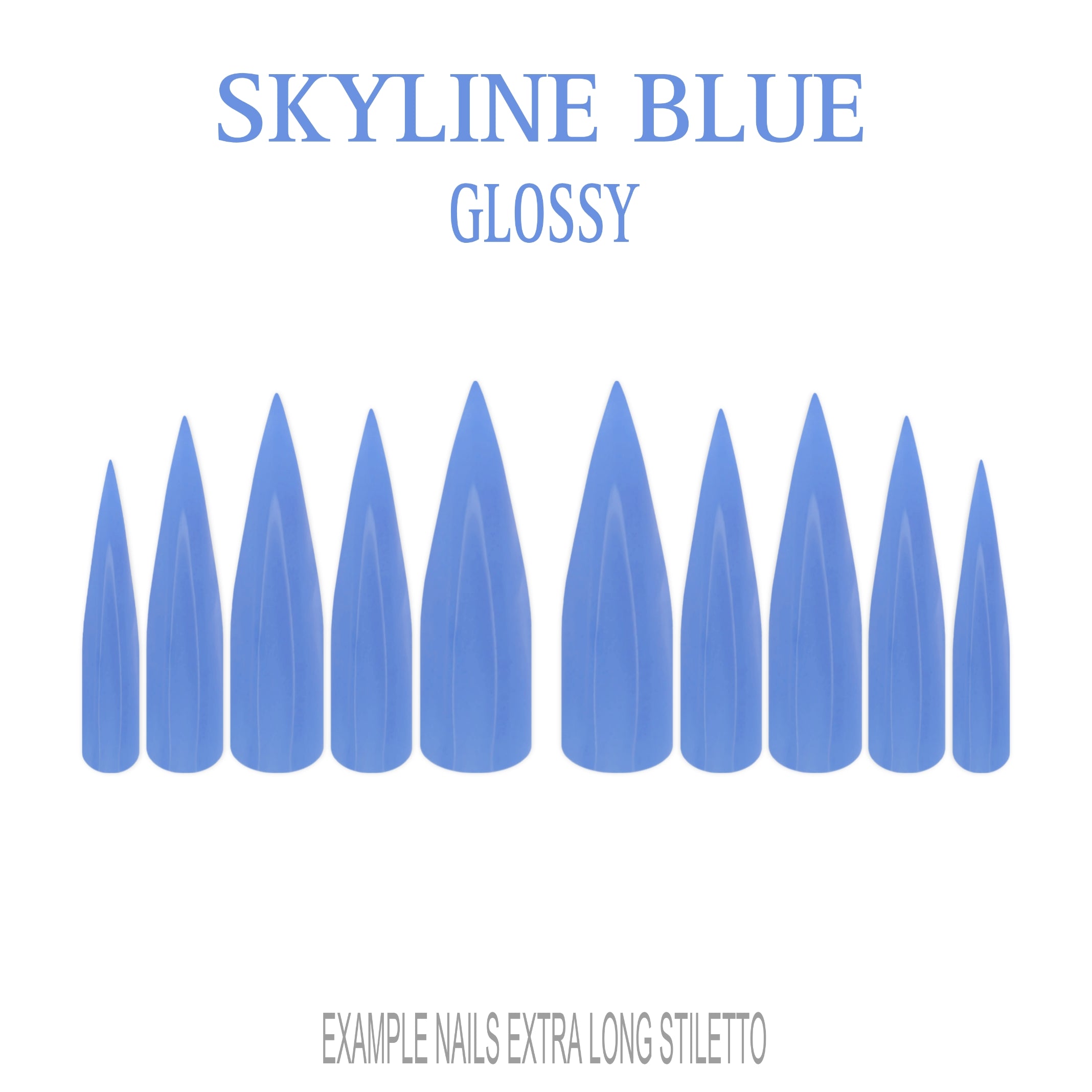 Skyline Blue light blue press-on nails