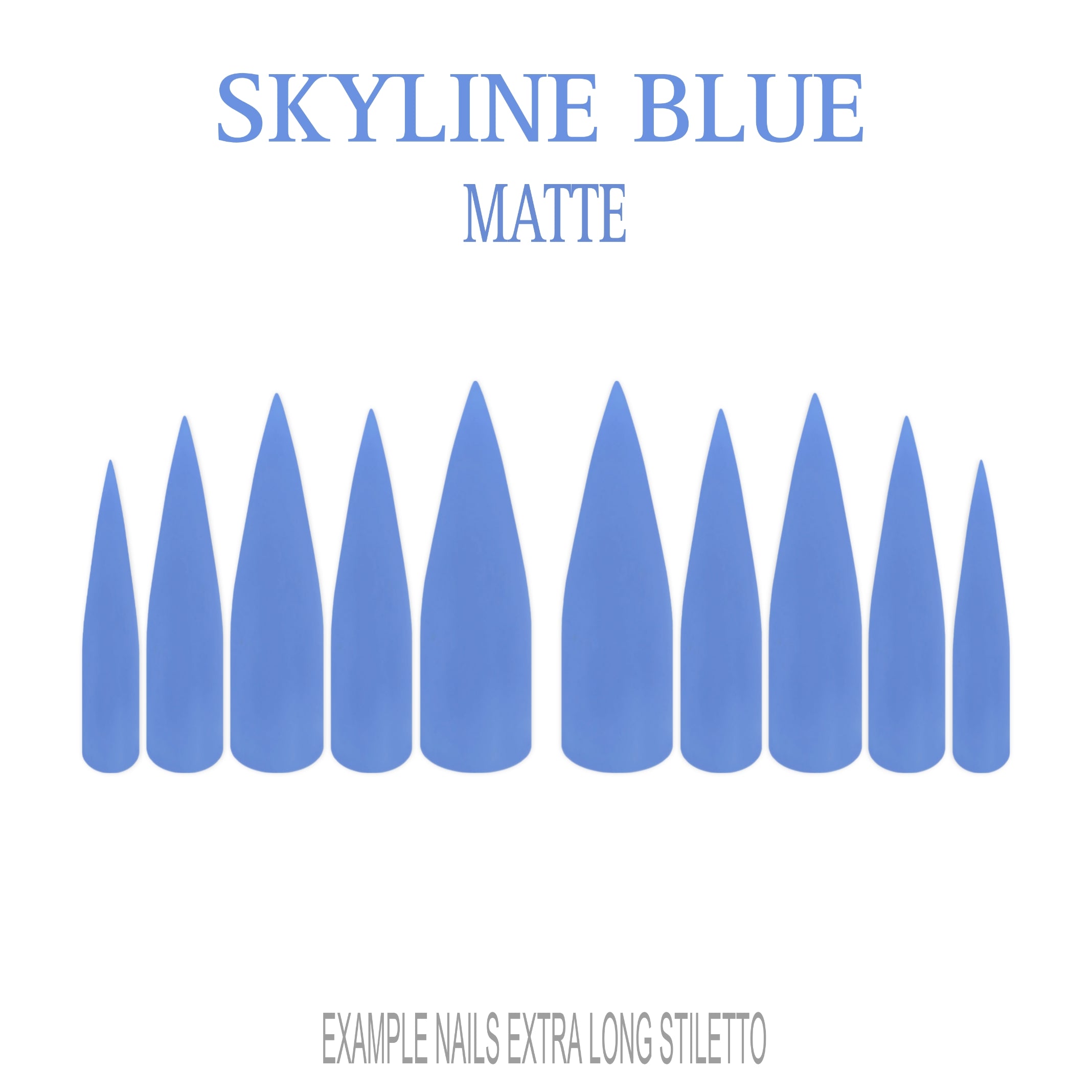 Skyline Blue light blue press-on nails