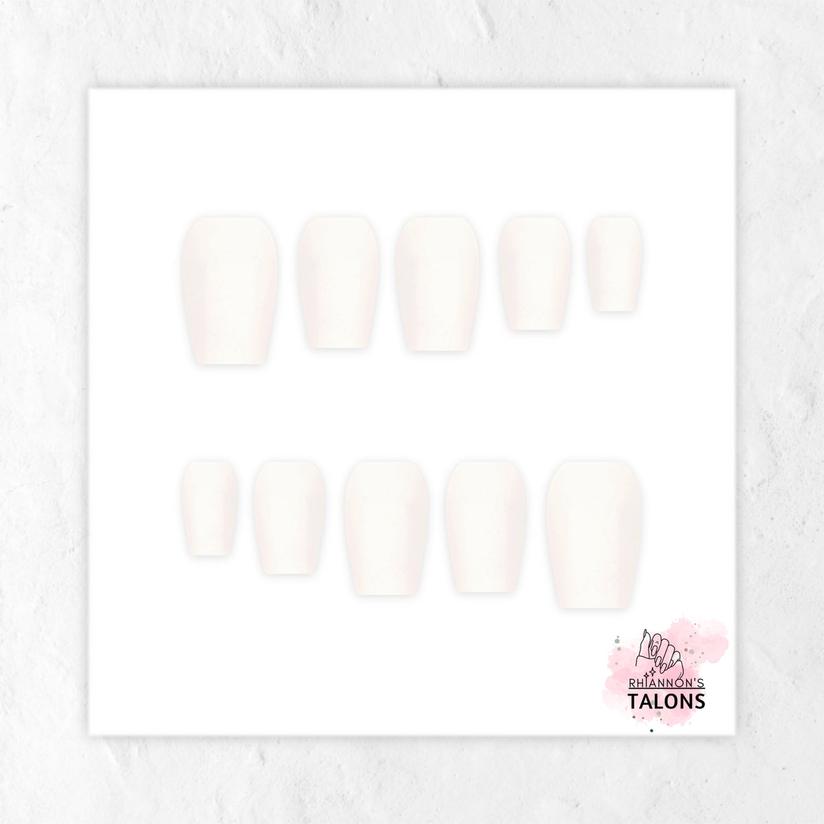 Snow Queen white glitter short coffin press-on nails with matte finish