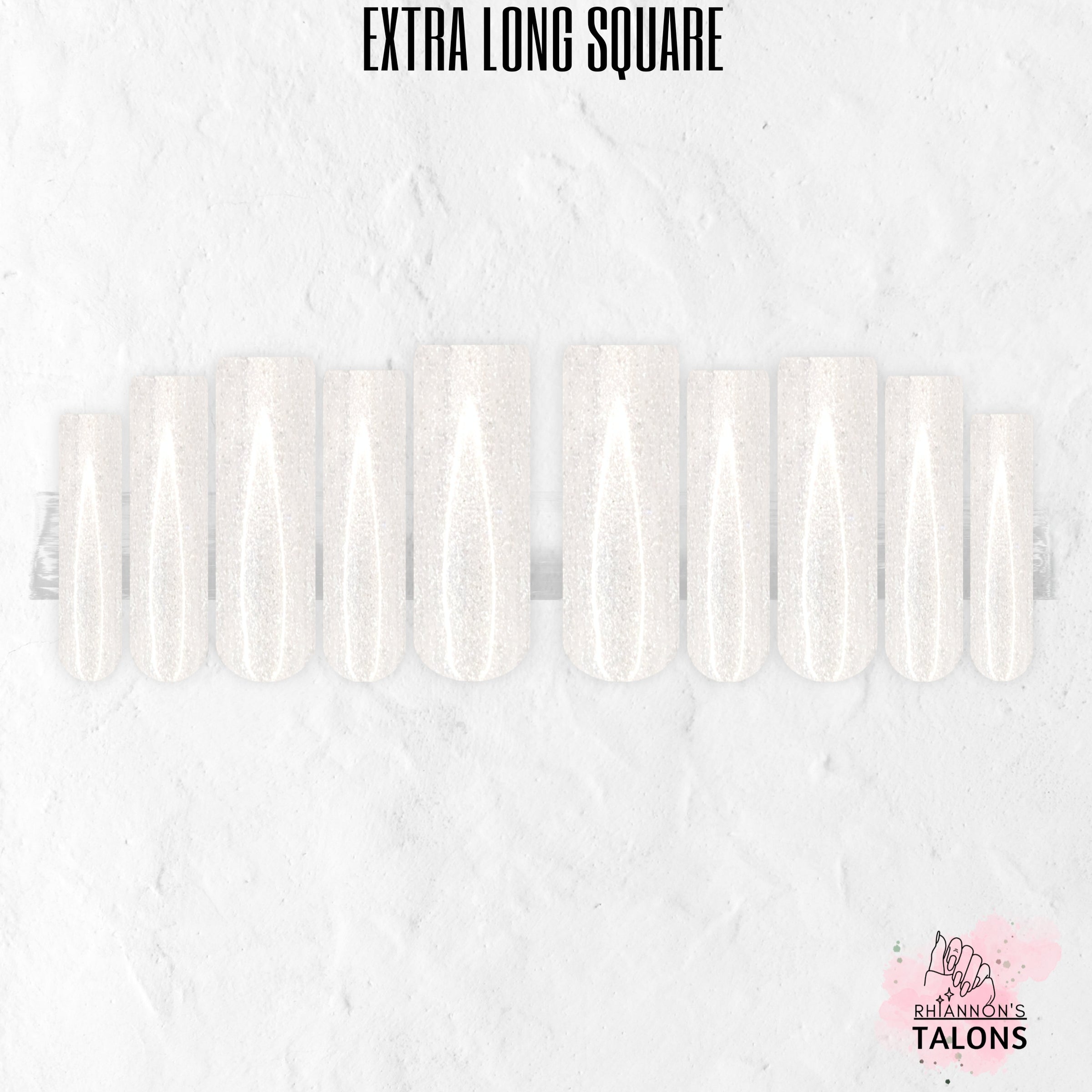 Snow Queen white glitter press-on nails
