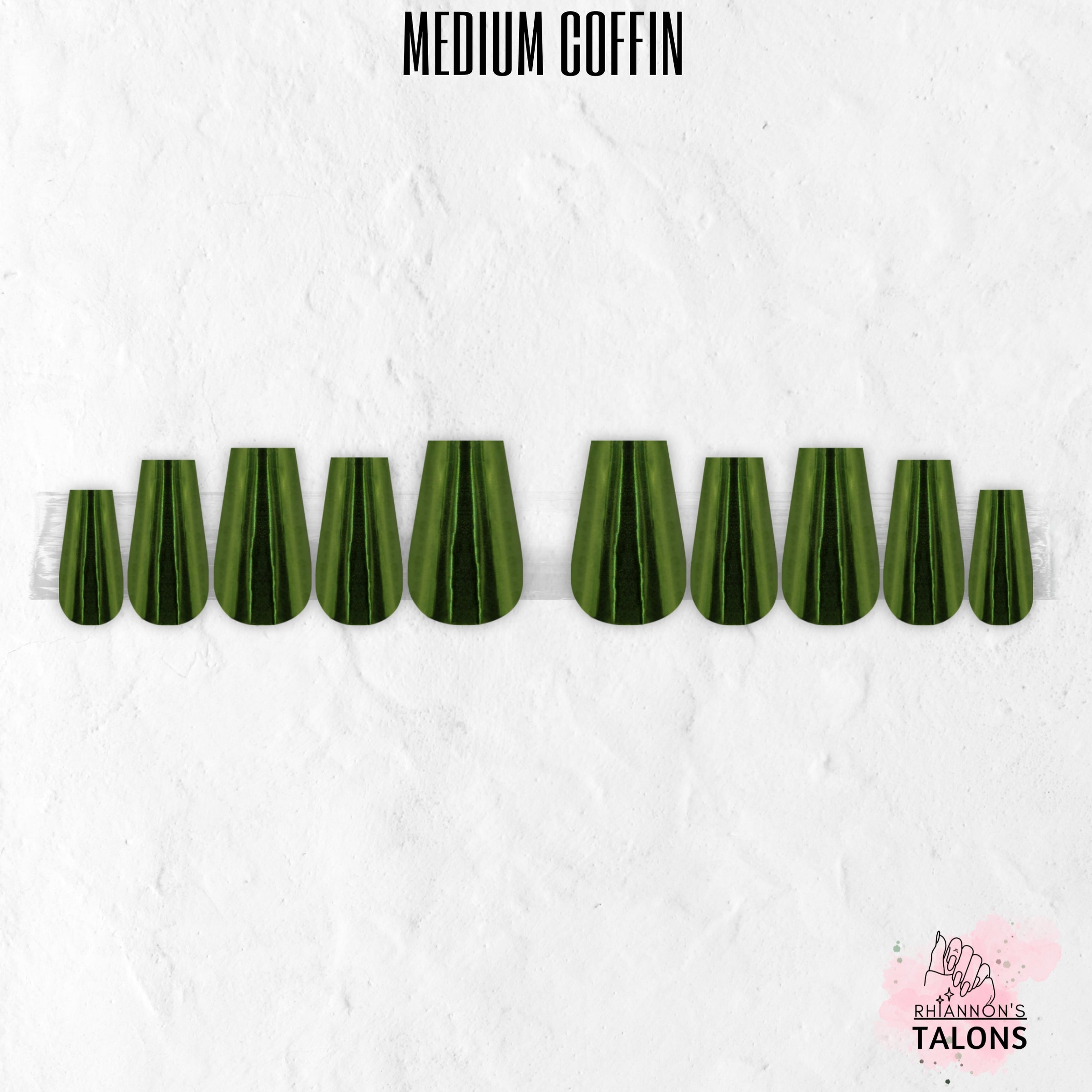 Spellbound Sage green chrome press-on nails