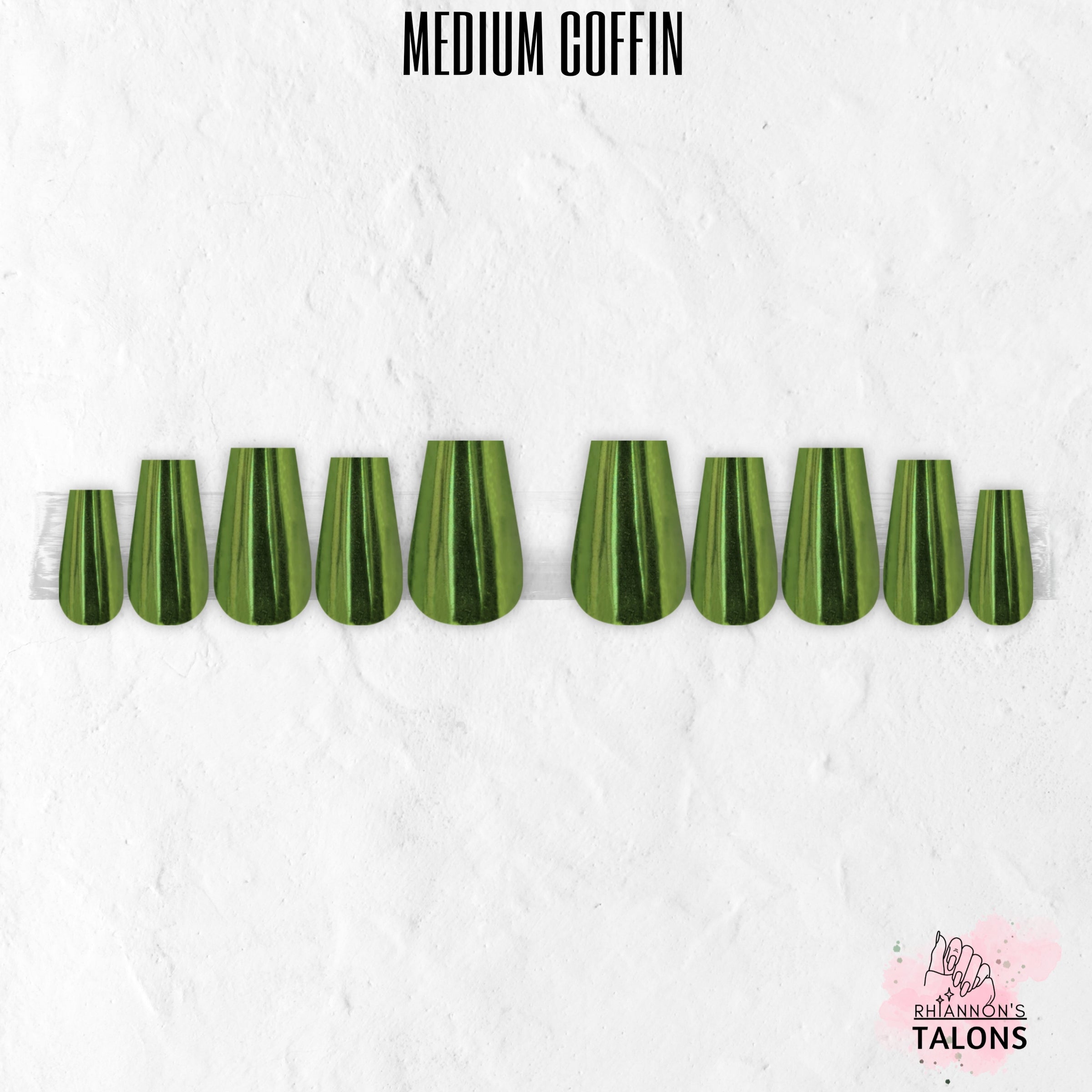 Spellbound Sage green chrome press-on nails