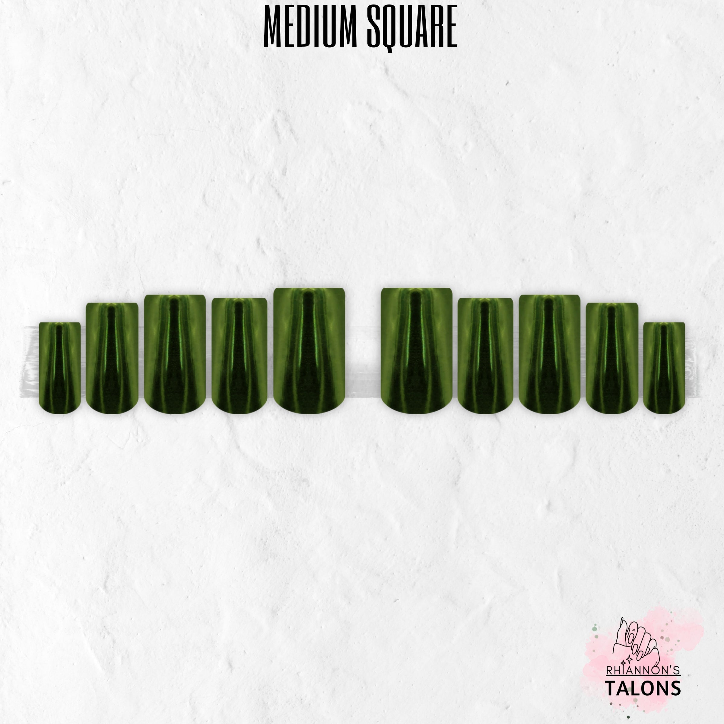 Spellbound Sage green chrome press-on nails