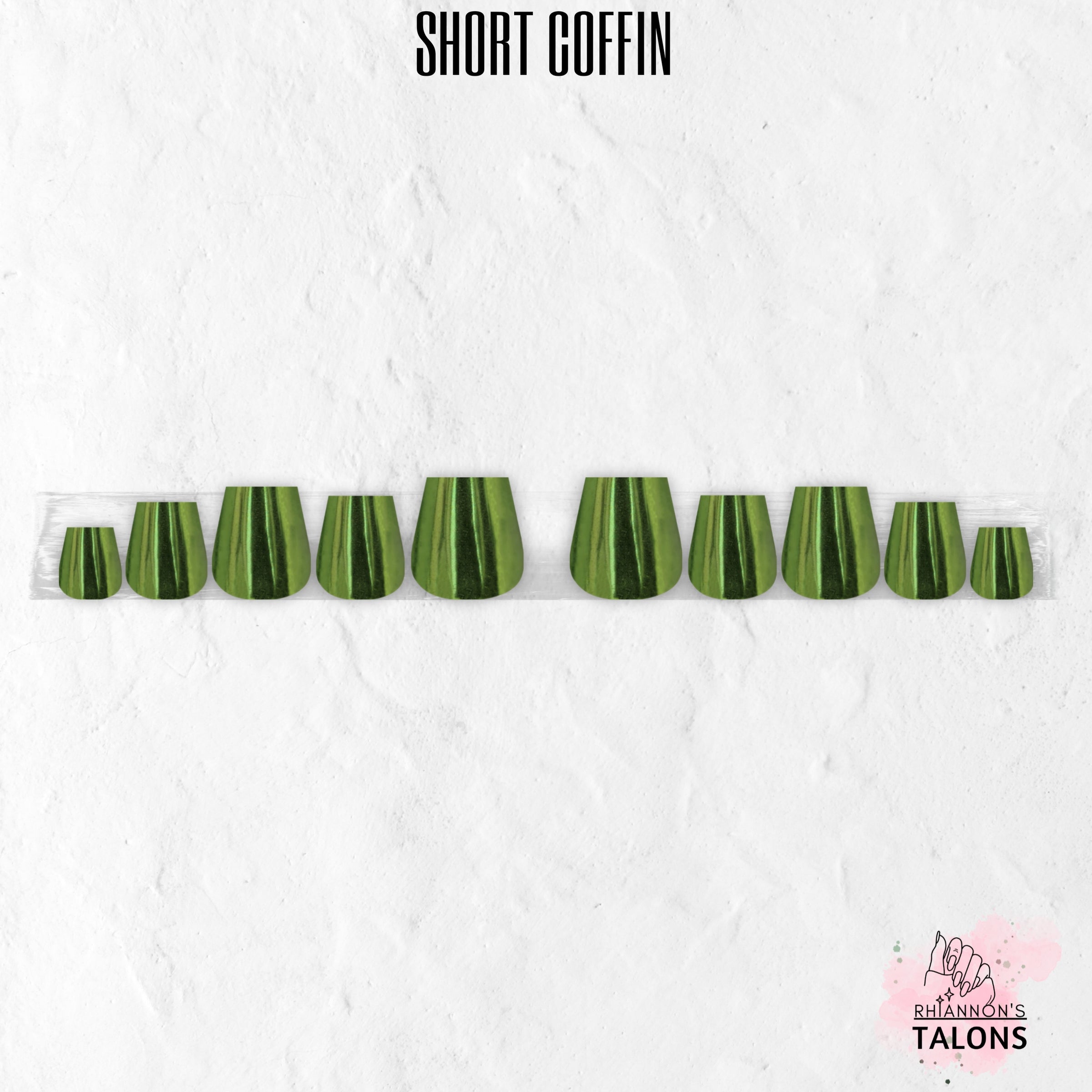 Spellbound Sage green chrome press-on nails