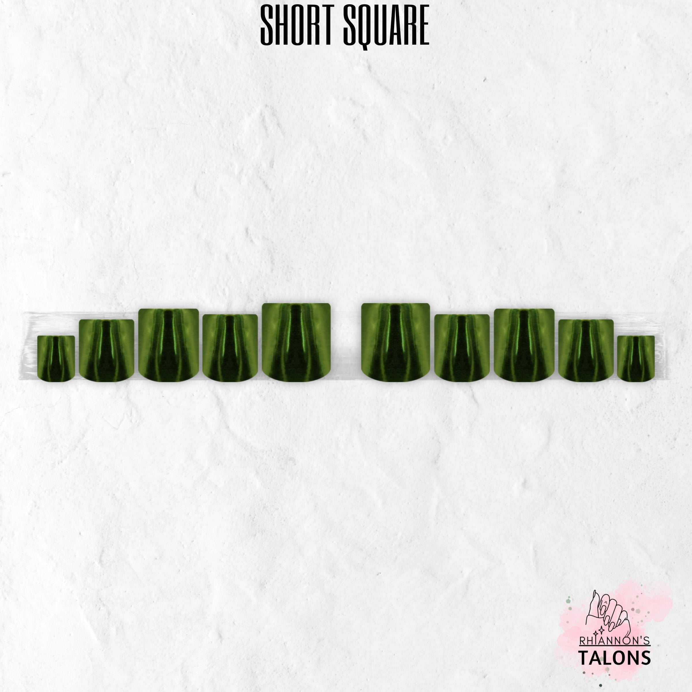 Spellbound Sage green chrome press-on nails