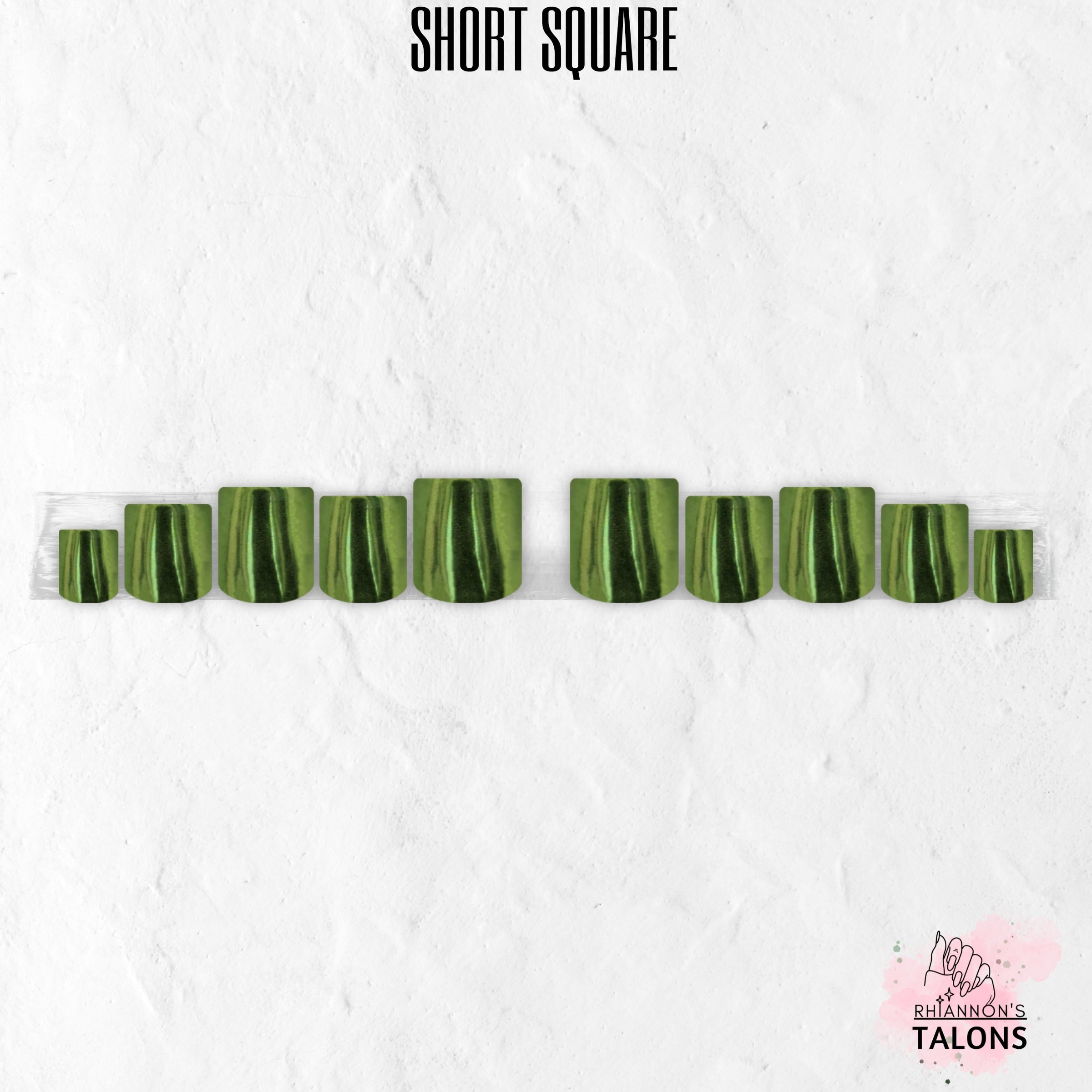 Spellbound Sage green chrome press-on nails
