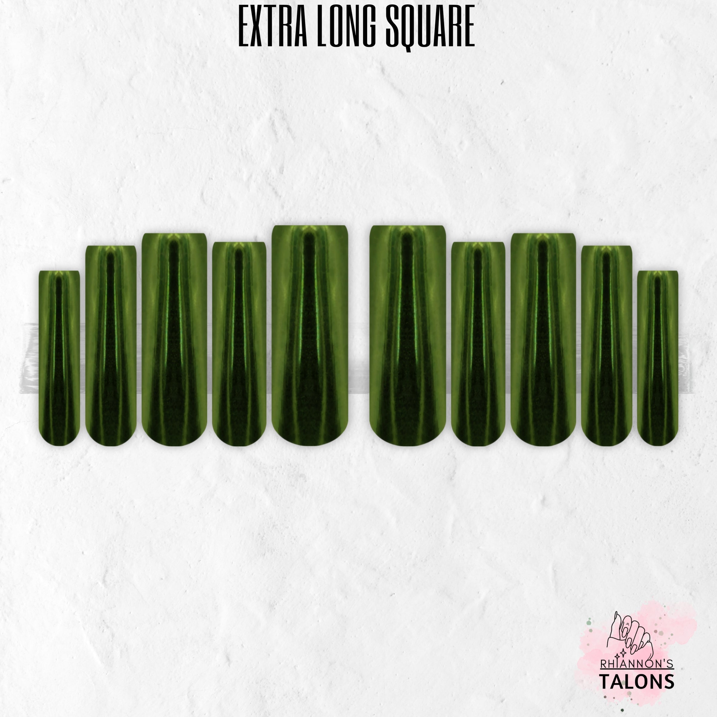 Spellbound Sage green chrome press-on nails
